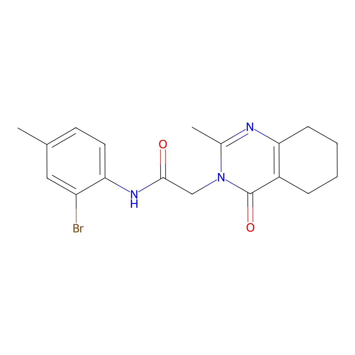 N-(2-bromo-4-methylphenyl)-2-(2-methyl-4-oxo-5,6,7,8-tetrahydroquinazolin-3(4H)-yl)acetamide molecular structure, CAS 1251670-80-0
