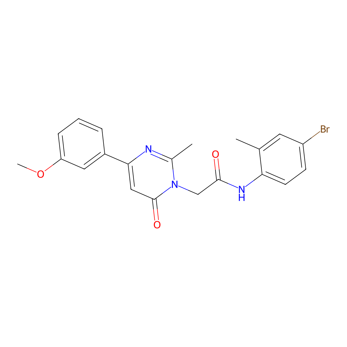 N-(4-bromo-2-methylphenyl)-2-[4-(3-methoxyphenyl)-2-methyl-6-oxo-1,6-dihydropyrimidin-1-yl]acetamide molecular structure, CAS 1251670-83-3