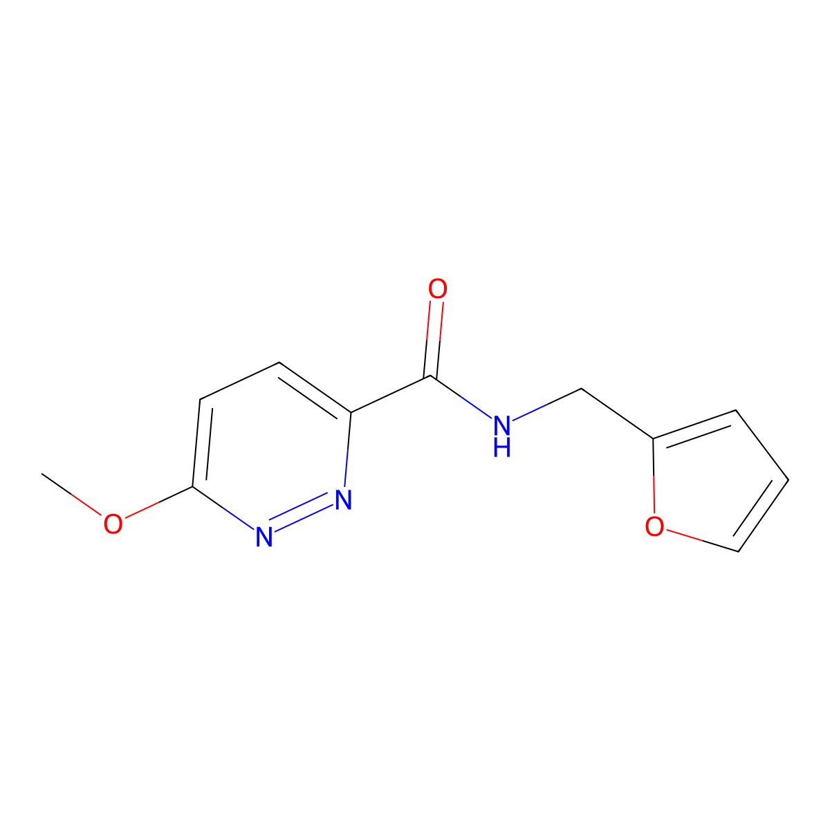 N-(furan-2-ylmethyl)-6-methoxypyridazine-3-carboxamide molecular structure, CAS 1251671-02-9
