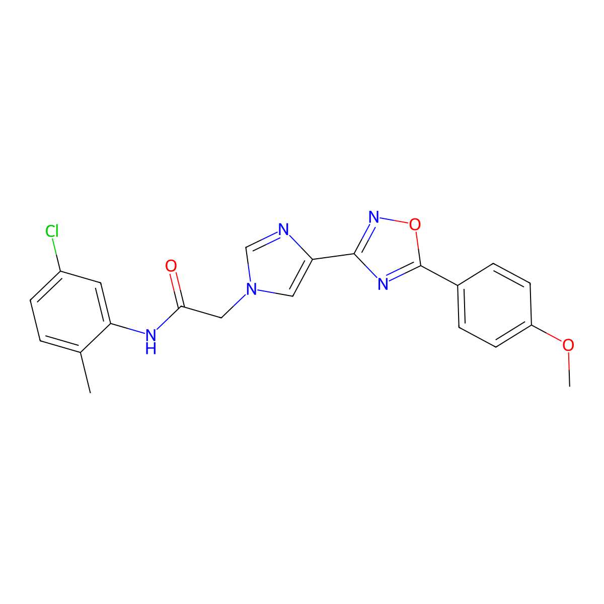 N-(5-chloro-2-methylphenyl)-2-{4-[5-(4-methoxyphenyl)-1,2,4-oxadiazol-3-yl]-1H-imidazol-1-yl}acetamide molecular structure, CAS 1251671-05-2
