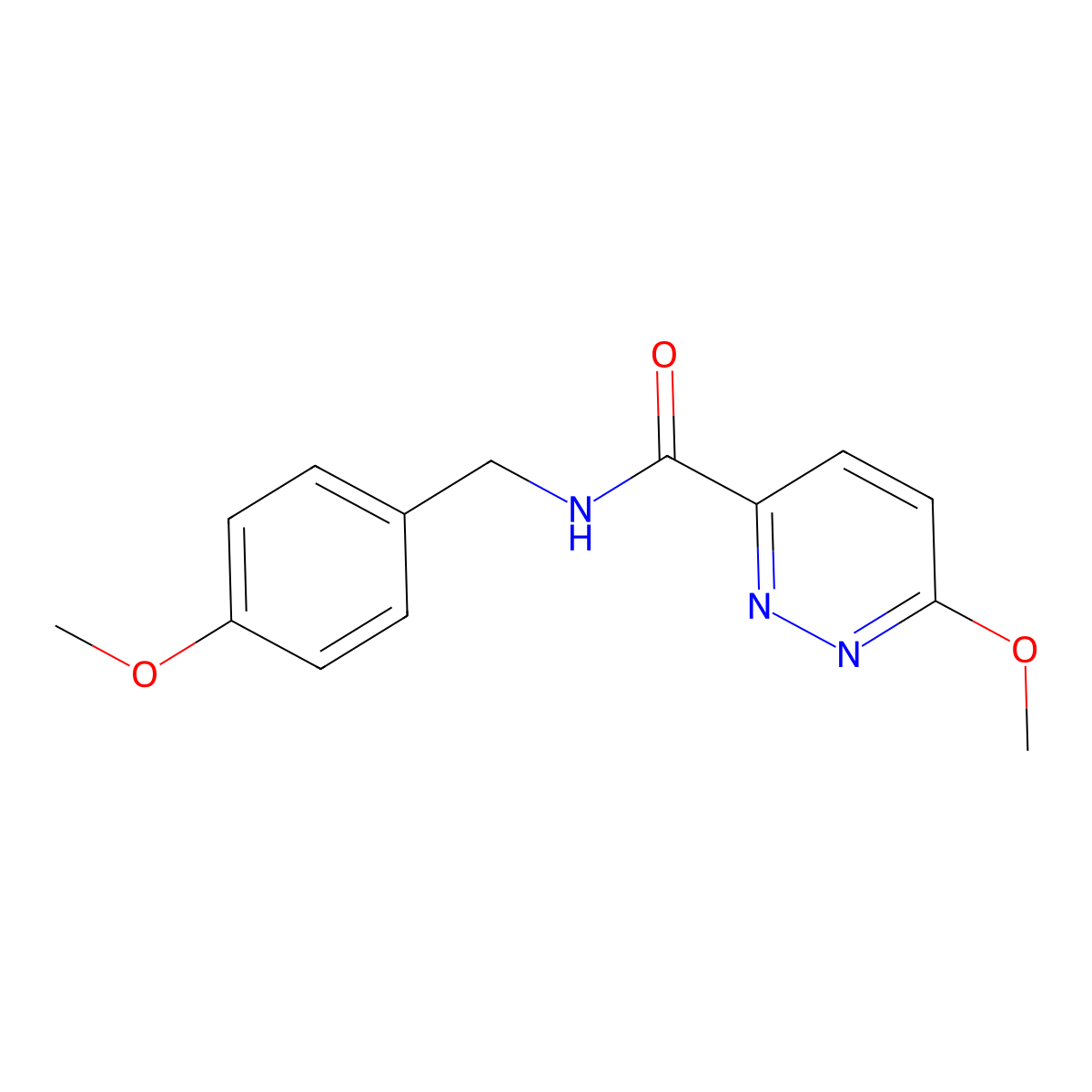 6-methoxy-N-(4-methoxybenzyl)pyridazine-3-carboxamide molecular structure, CAS 1251671-13-2