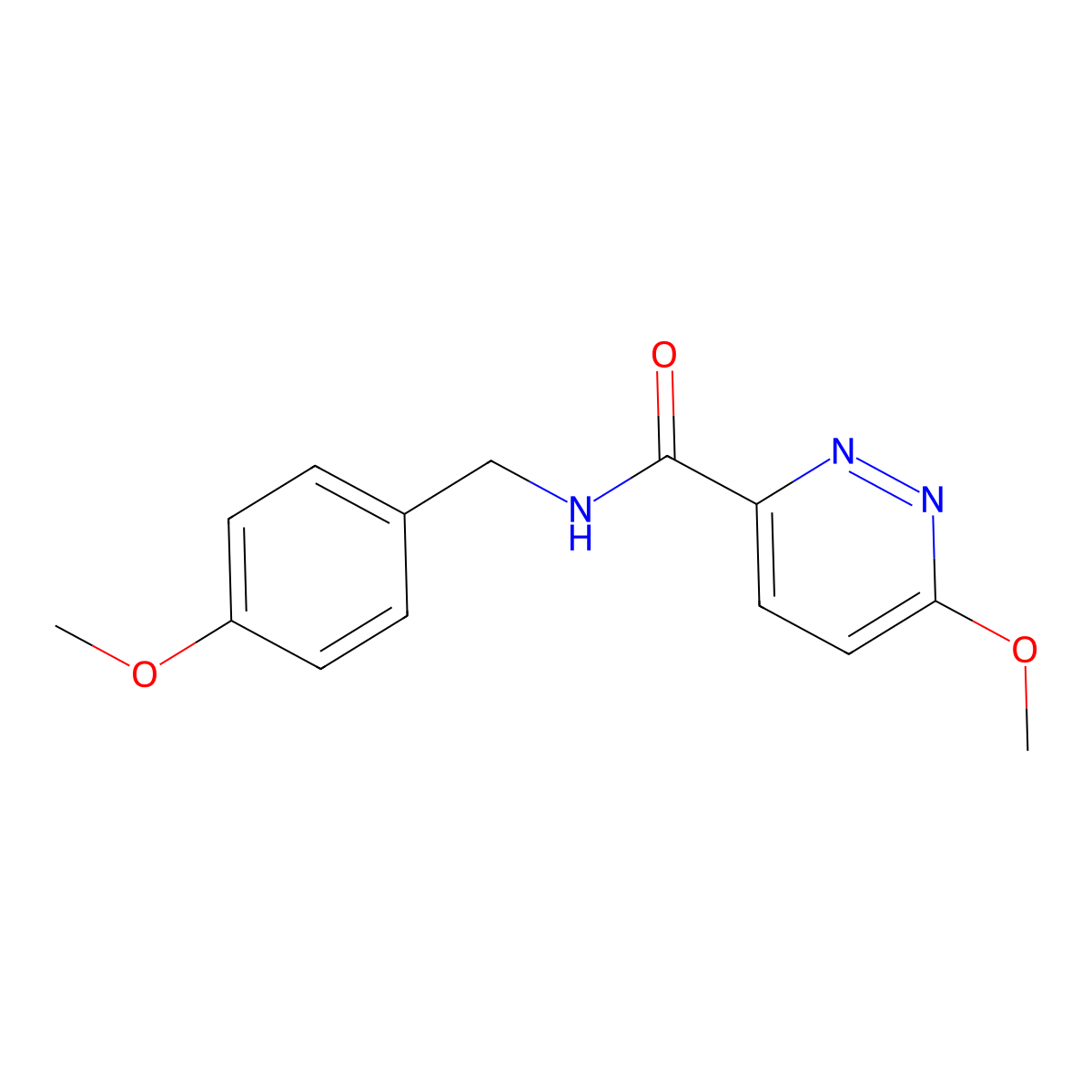6-methoxy-N-(4-methoxybenzyl)pyridazine-3-carboxamide molecular structure, CAS 1251671-13-2