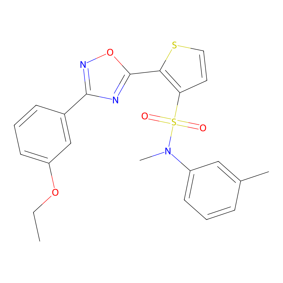 2-[3-(3-ethoxyphenyl)-1,2,4-oxadiazol-5-yl]-N-methyl-N-(3-methylphenyl)thiophene-3-sulfonamide molecular structure, CAS 1251671-40-5