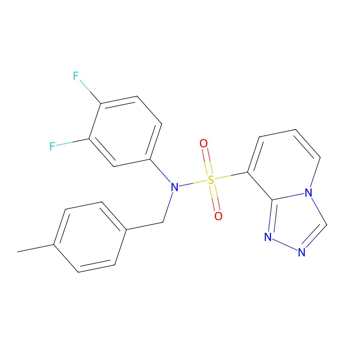 N-(3,4-difluorophenyl)-N-[(4-methylphenyl)methyl]-[1,2,4]triazolo[4,3-a]pyridine-8-sulfonamide molecular structure, CAS 1251671-50-7