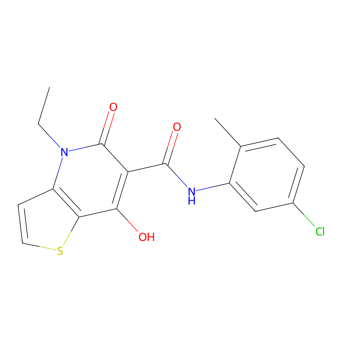 N-(5-chloro-2-methylphenyl)-4-ethyl-7-hydroxy-5-oxo-4,5-dihydrothieno[3,2-b]pyridine-6-carboxamide molecular structure, CAS 1251671-53-0