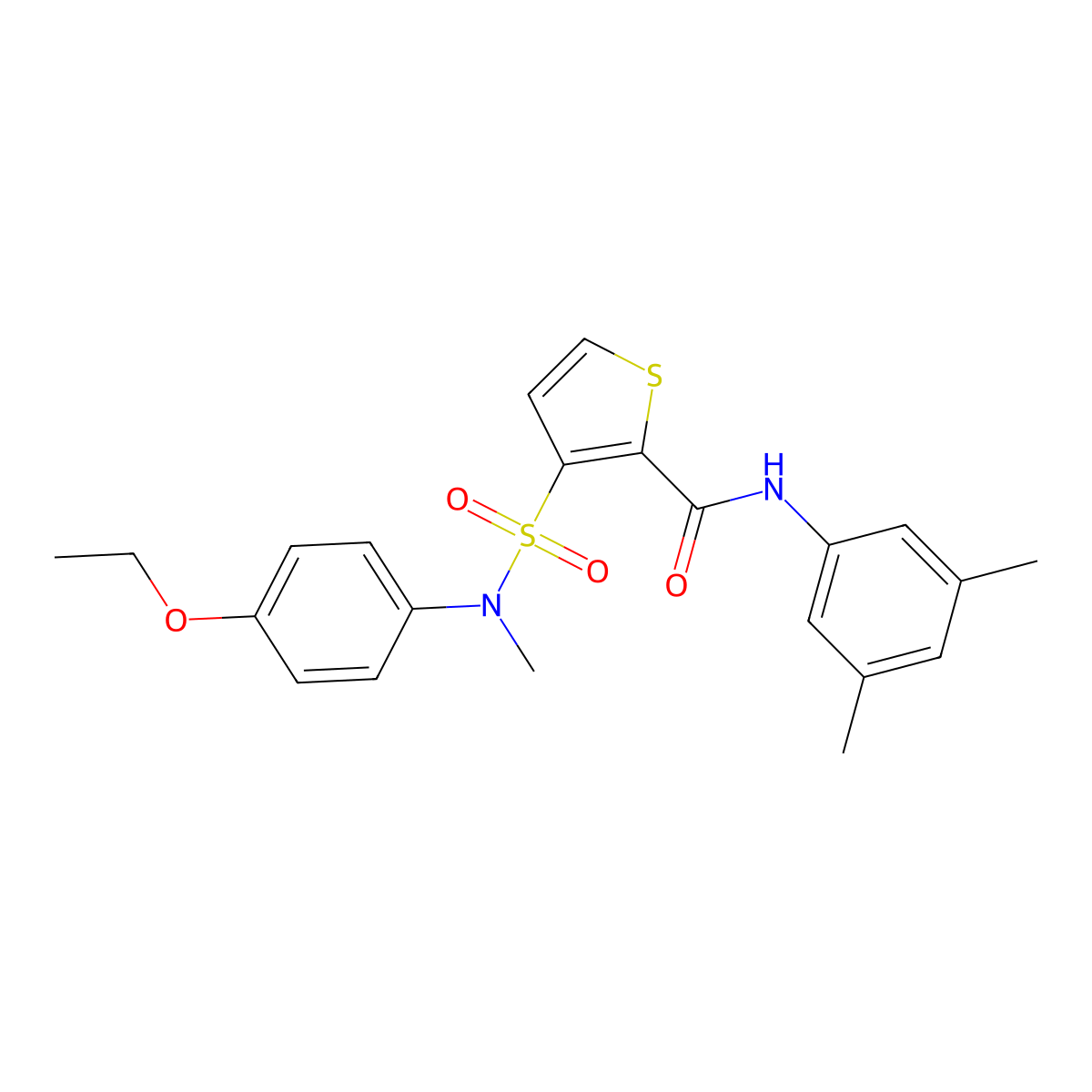 N-(3,5-dimethylphenyl)-3-[(4-ethoxyphenyl)(methyl)sulfamoyl]thiophene-2-carboxamide molecular structure, CAS 1251671-55-2