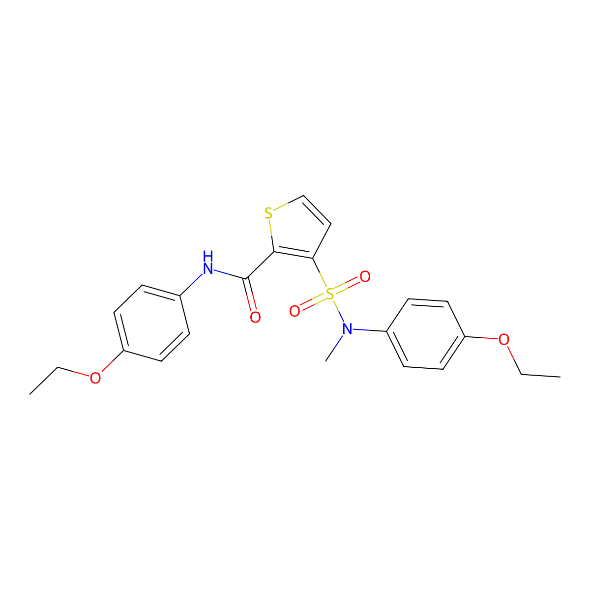 N-(4-ethoxyphenyl)-3-[(4-ethoxyphenyl)(methyl)sulfamoyl]thiophene-2-carboxamide molecular structure, CAS 1251671-60-9