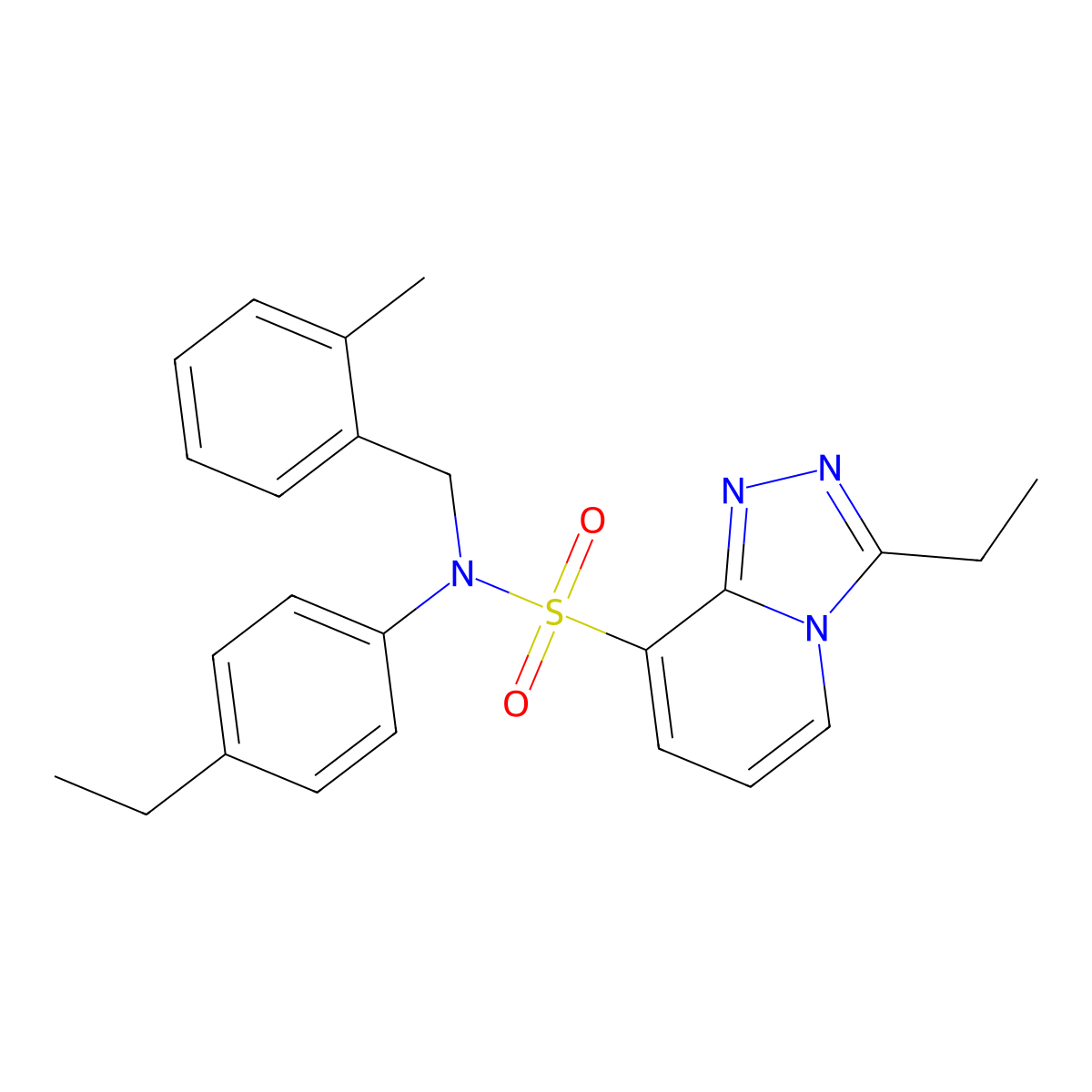 3-ethyl-N-(4-ethylphenyl)-N-[(2-methylphenyl)methyl]-[1,2,4]triazolo[4,3-a]pyridine-8-sulfonamide molecular structure, CAS 1251671-63-2