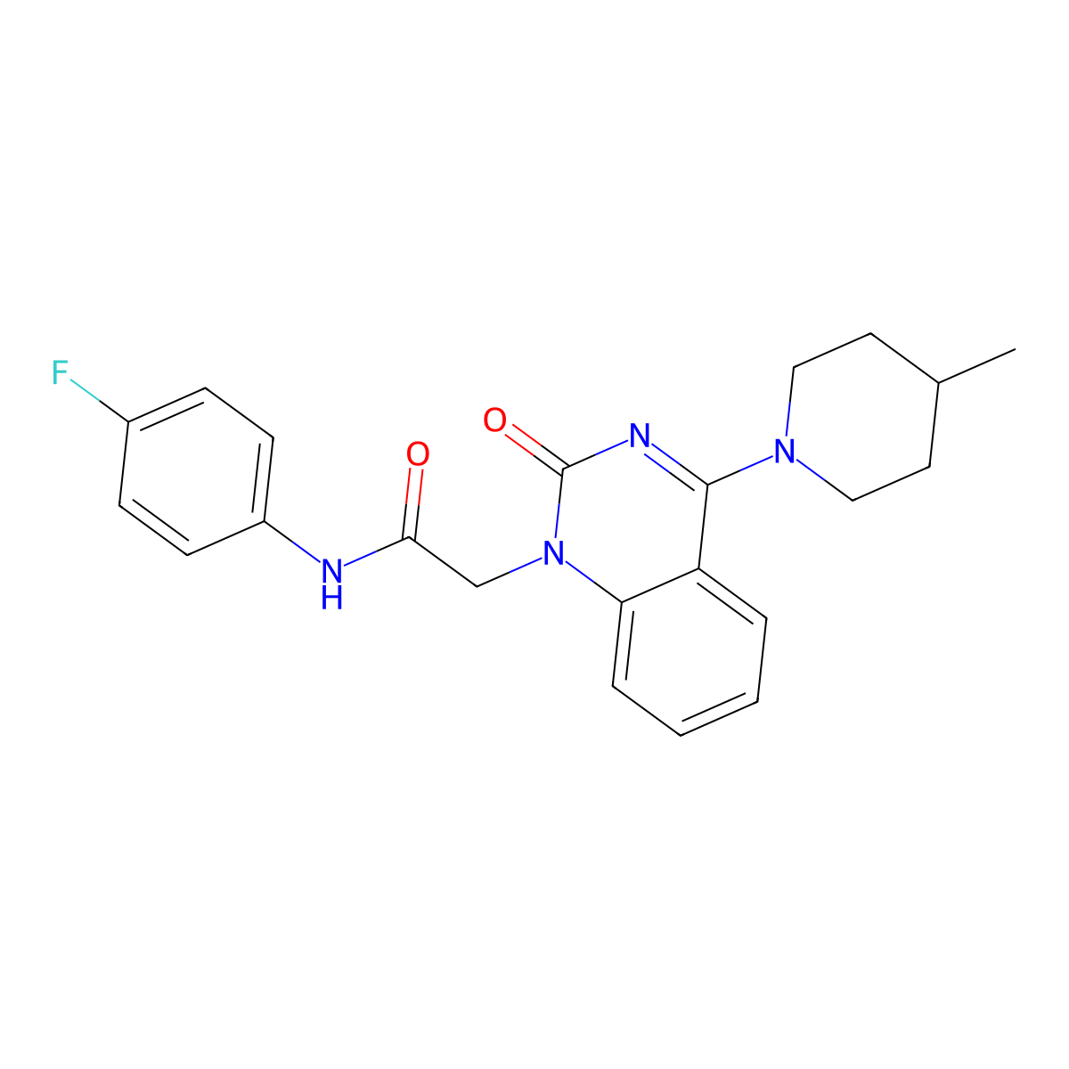 N-(4-fluorophenyl)-2-[4-(4-methylpiperidin-1-yl)-2-oxo-1,2-dihydroquinazolin-1-yl]acetamide molecular structure, CAS 1251671-68-7