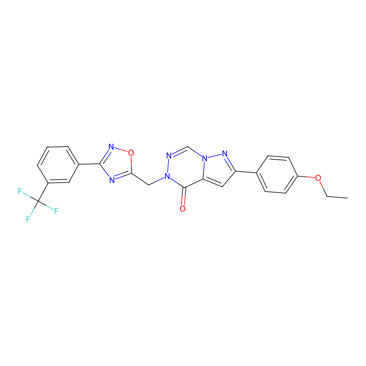 2-(4-ethoxyphenyl)-5-({3-[3-(trifluoromethyl)phenyl]-1,2,4-oxadiazol-5-yl}methyl)-4H,5H-pyrazolo[1,5-d][1,2,4]triazin-4-one molecular structure, CAS 1251671-79-0