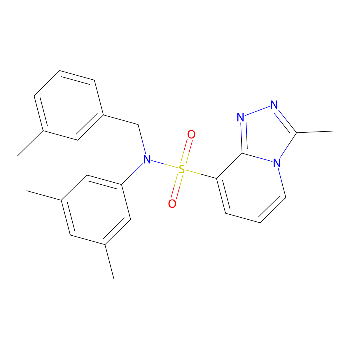 N-(3,5-dimethylphenyl)-3-methyl-N-[(3-methylphenyl)methyl]-[1,2,4]triazolo[4,3-a]pyridine-8-sulfonamide molecular structure, CAS 1251671-81-4