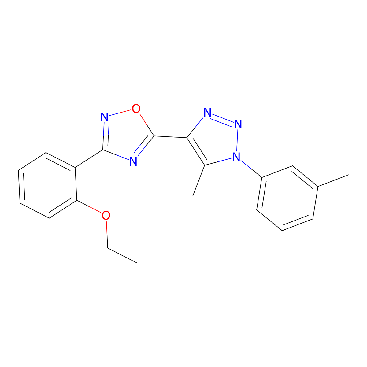 3-(2-ethoxyphenyl)-5-(5-methyl-1-(m-tolyl)-1H-1,2,3-triazol-4-yl)-1,2,4-oxadiazole molecular structure, CAS 1251671-88-1