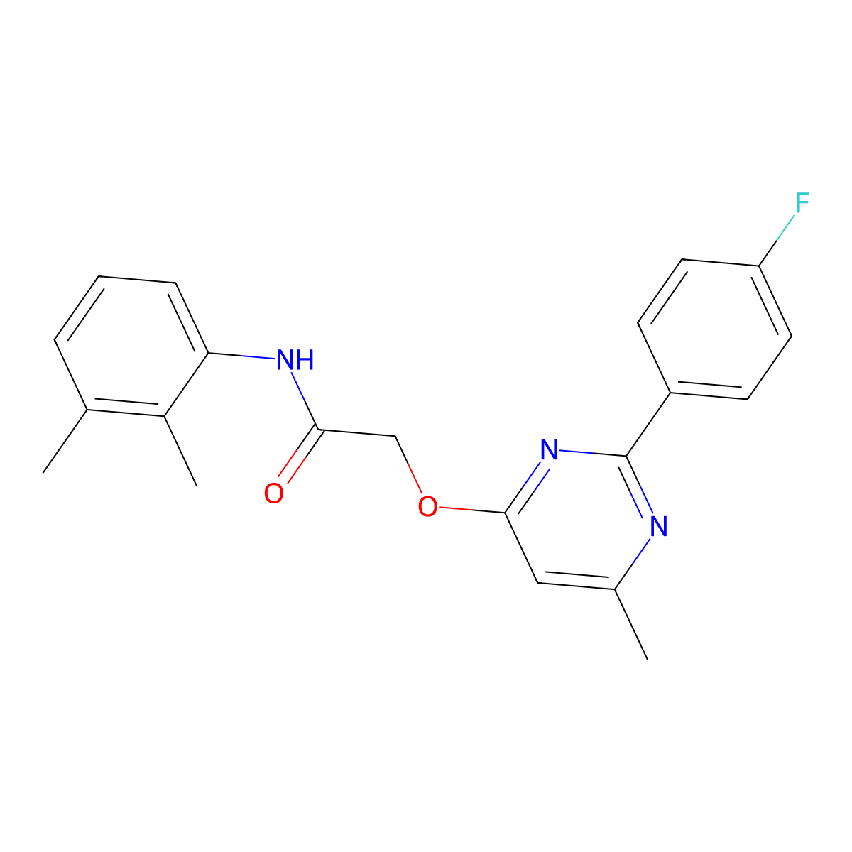 N-(2,3-dimethylphenyl)-2-{[2-(4-fluorophenyl)-6-methylpyrimidin-4-yl]oxy}acetamide molecular structure, CAS 1251672-00-0