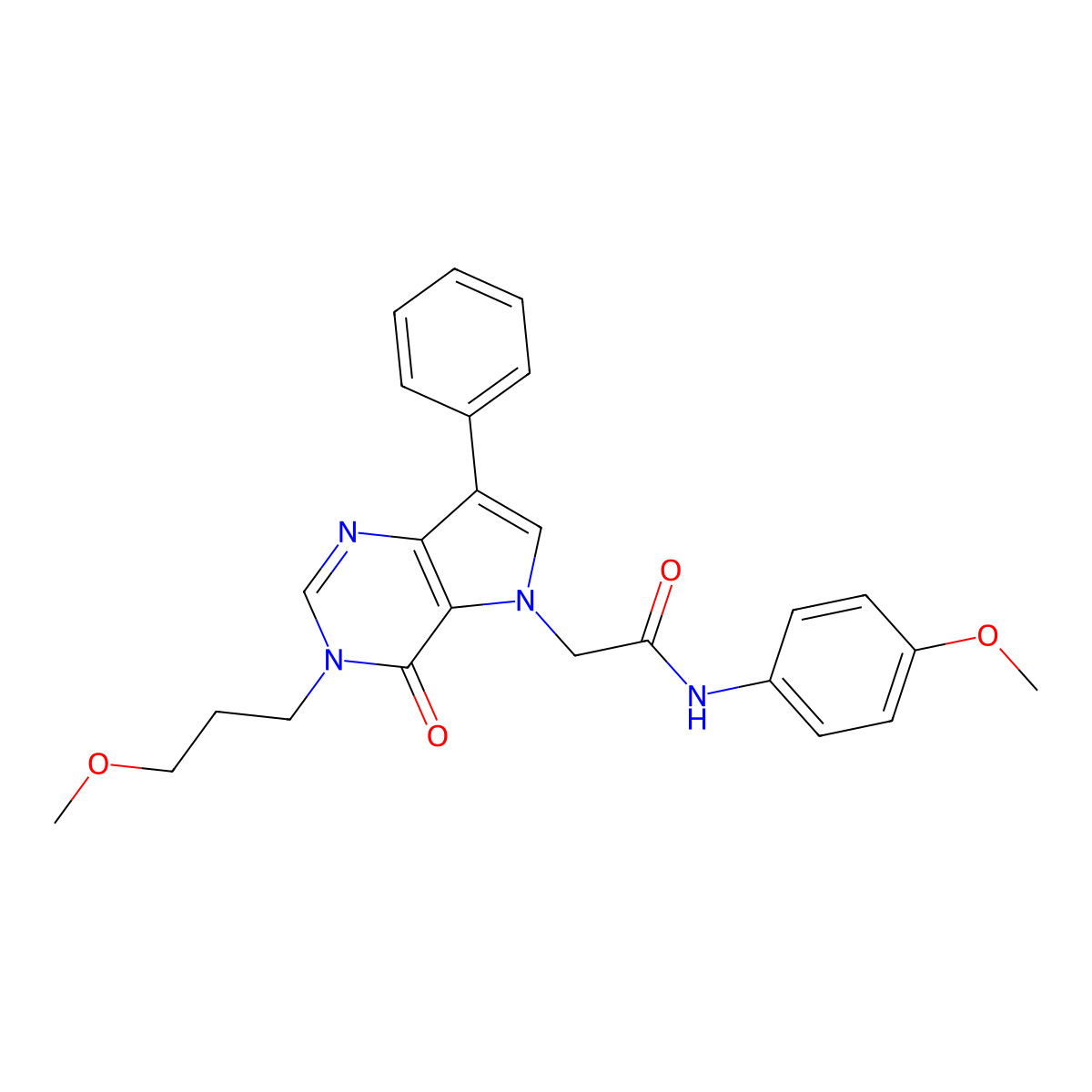 N-(4-methoxyphenyl)-2-[3-(3-methoxypropyl)-4-oxo-7-phenyl-3,4-dihydro-5H-pyrrolo[3,2-d]pyrimidin-5-yl]acetamide molecular structure, CAS 1251672-08-8