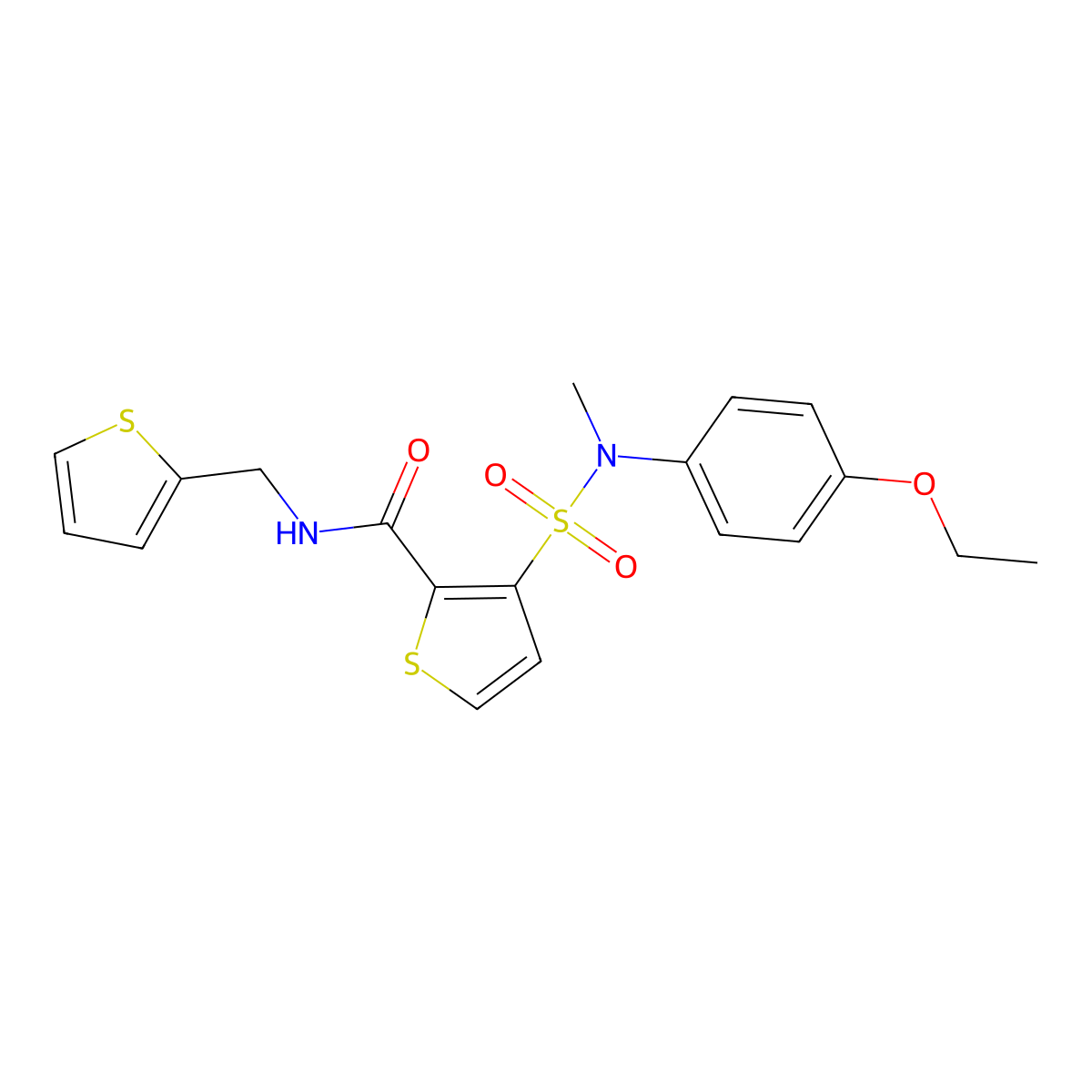 3-[(4-ethoxyphenyl)(methyl)sulfamoyl]-N-[(thiophen-2-yl)methyl]thiophene-2-carboxamide molecular structure, CAS 1251672-14-6