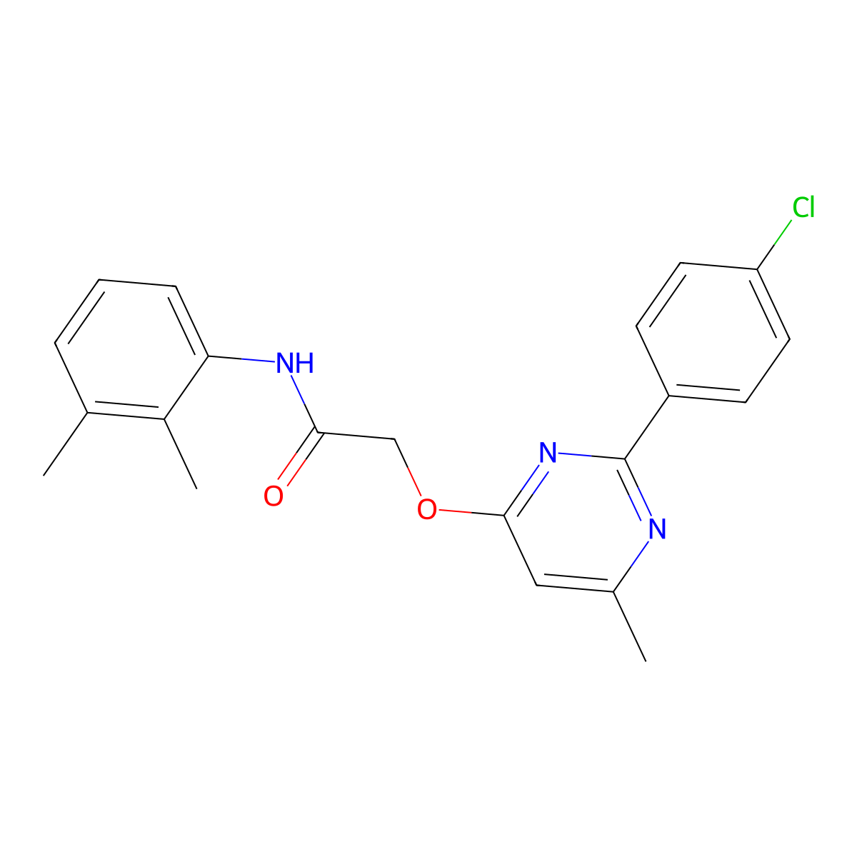 2-{[2-(4-chlorophenyl)-6-methylpyrimidin-4-yl]oxy}-N-(2,3-dimethylphenyl)acetamide molecular structure, CAS 1251672-15-7