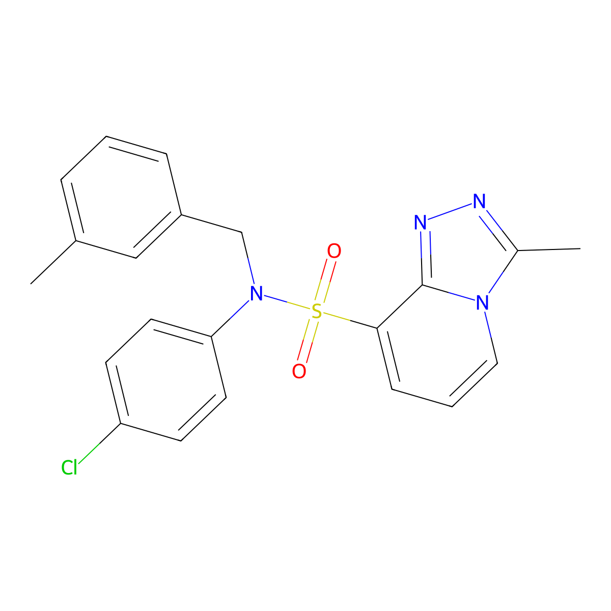 N-(4-chlorophenyl)-3-methyl-N-[(3-methylphenyl)methyl]-[1,2,4]triazolo[4,3-a]pyridine-8-sulfonamide molecular structure, CAS 1251672-29-3