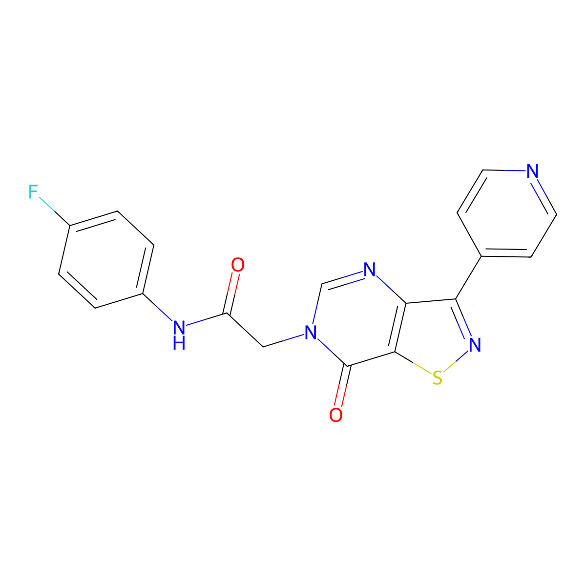 N-(4-fluorophenyl)-2-(7-oxo-3-(pyridin-4-yl)isothiazolo[4,5-d]pyrimidin-6(7H)-yl)acetamide molecular structure, CAS 1251672-30-6