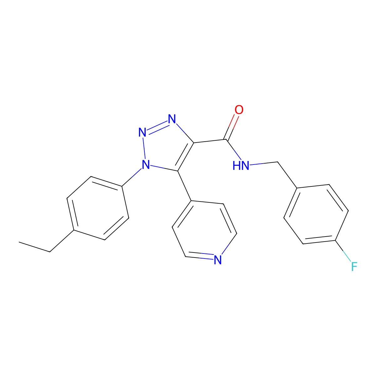 1-(4-ethylphenyl)-N-[(4-fluorophenyl)methyl]-5-(pyridin-4-yl)-1H-1,2,3-triazole-4-carboxamide molecular structure, CAS 1251672-32-8