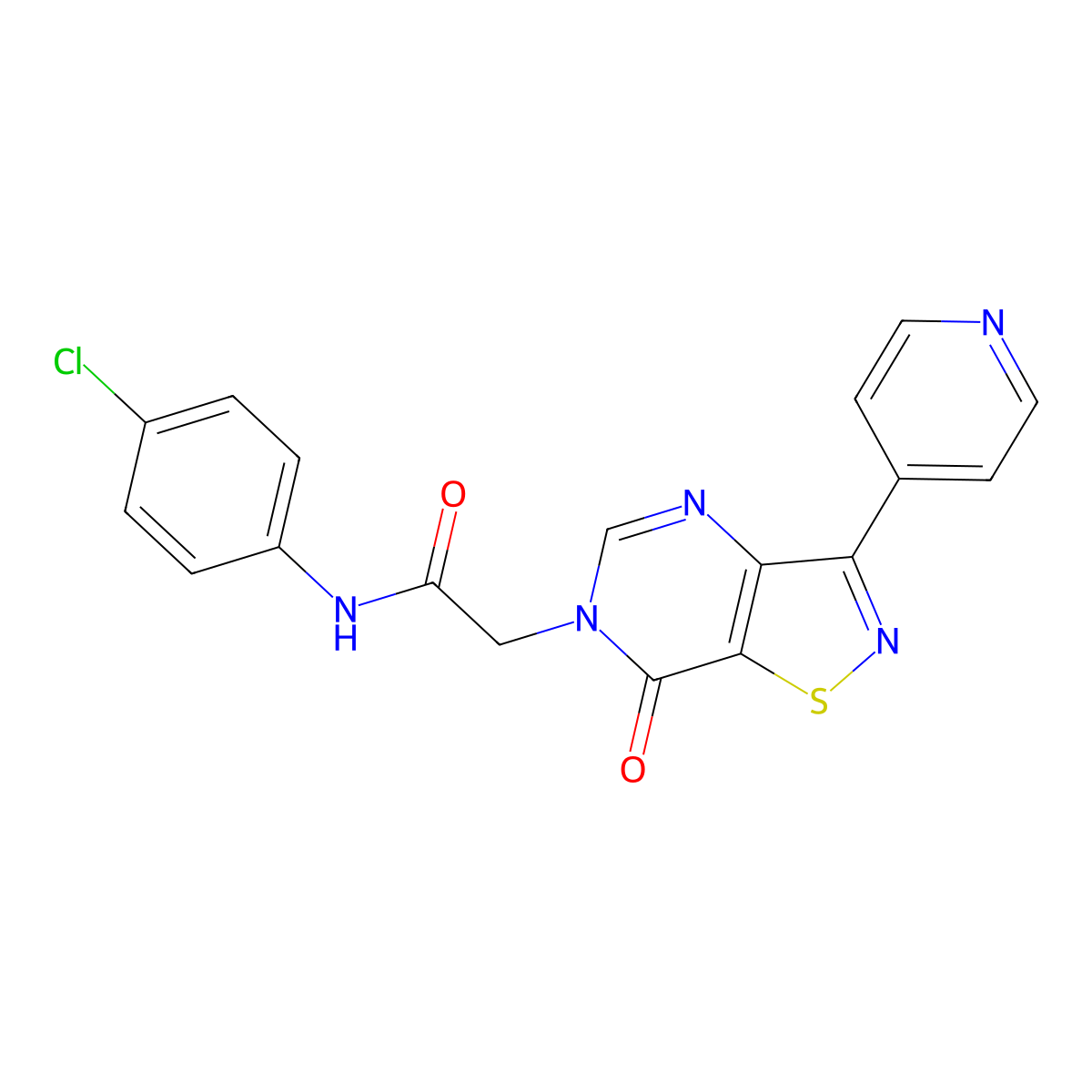 N-(4-chlorophenyl)-2-(7-oxo-3-(pyridin-4-yl)isothiazolo[4,5-d]pyrimidin-6(7H)-yl)acetamide molecular structure, CAS 1251672-40-8