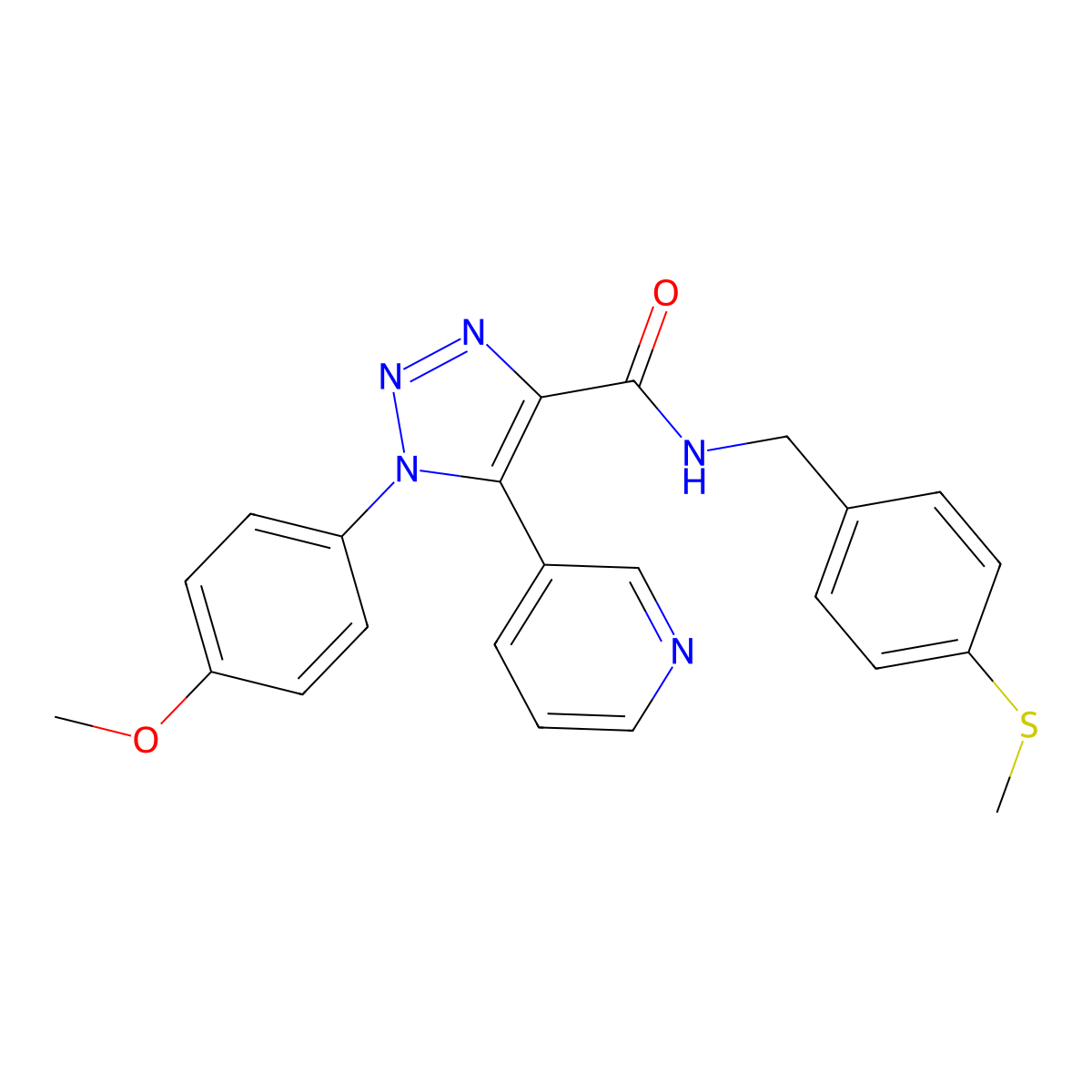 1-(4-methoxyphenyl)-N-(4-(methylthio)benzyl)-5-(pyridin-3-yl)-1H-1,2,3-triazole-4-carboxamide molecular structure, CAS 1251672-46-4