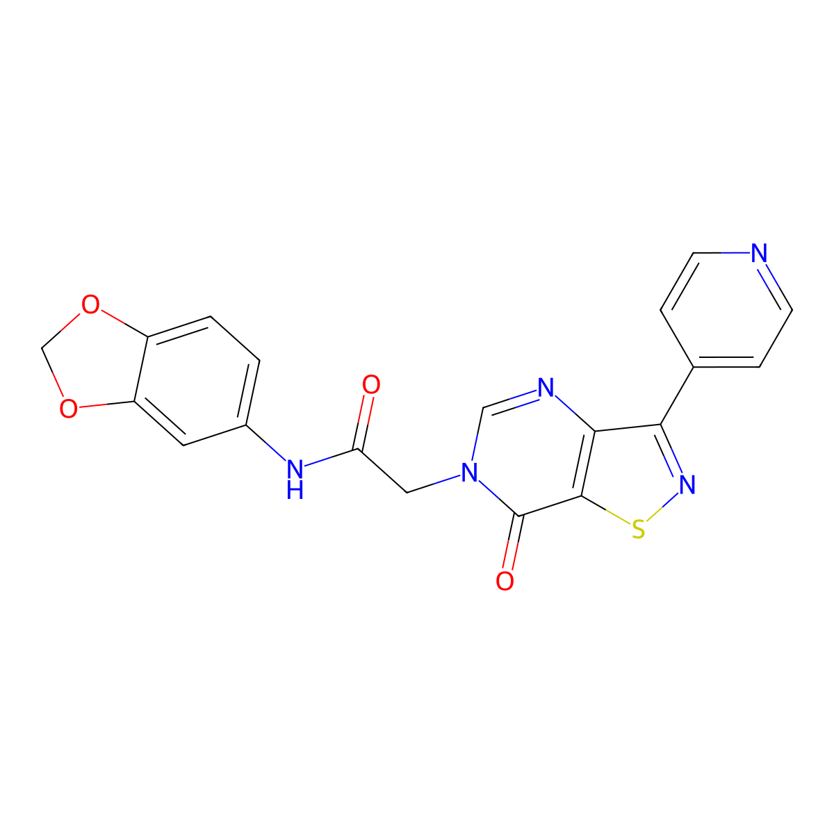 N-(benzo[d][1,3]dioxol-5-yl)-2-(7-oxo-3-(pyridin-4-yl)isothiazolo[4,5-d]pyrimidin-6(7H)-yl)acetamide molecular structure, CAS 1251672-49-7