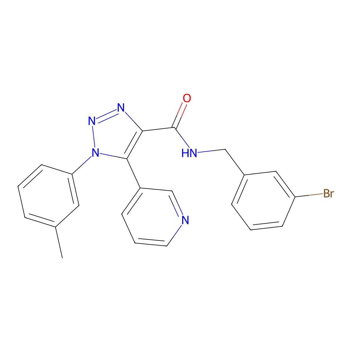 N-(3-bromobenzyl)-5-(pyridin-3-yl)-1-(m-tolyl)-1H-1,2,3-triazole-4-carboxamide molecular structure, CAS 1251672-57-7