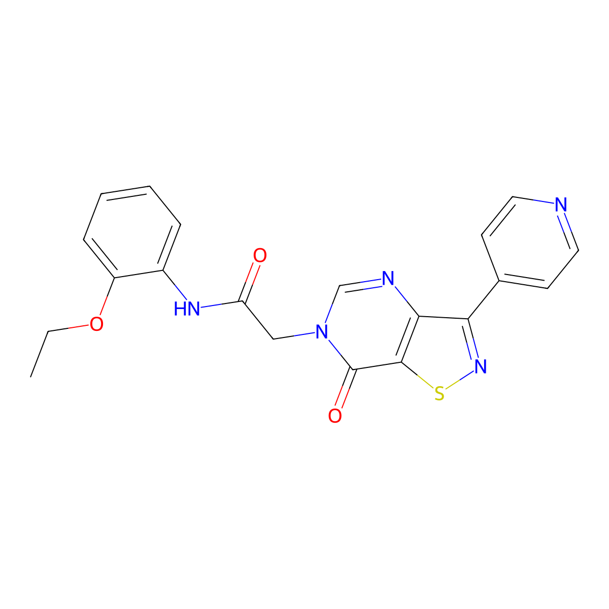 N-(2-ethoxyphenyl)-2-(7-oxo-3-(pyridin-4-yl)isothiazolo[4,5-d]pyrimidin-6(7H)-yl)acetamide molecular structure, CAS 1251672-58-8