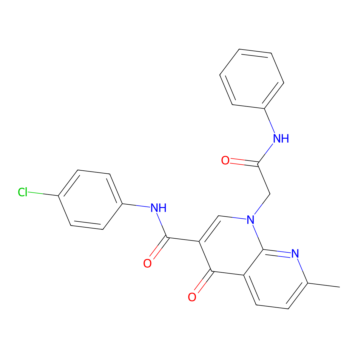 N-(4-chlorophenyl)-7-methyl-4-oxo-1-(2-oxo-2-(phenylamino)ethyl)-1,4-dihydro-1,8-naphthyridine-3-carboxamide molecular structure, CAS 1251672-60-2
