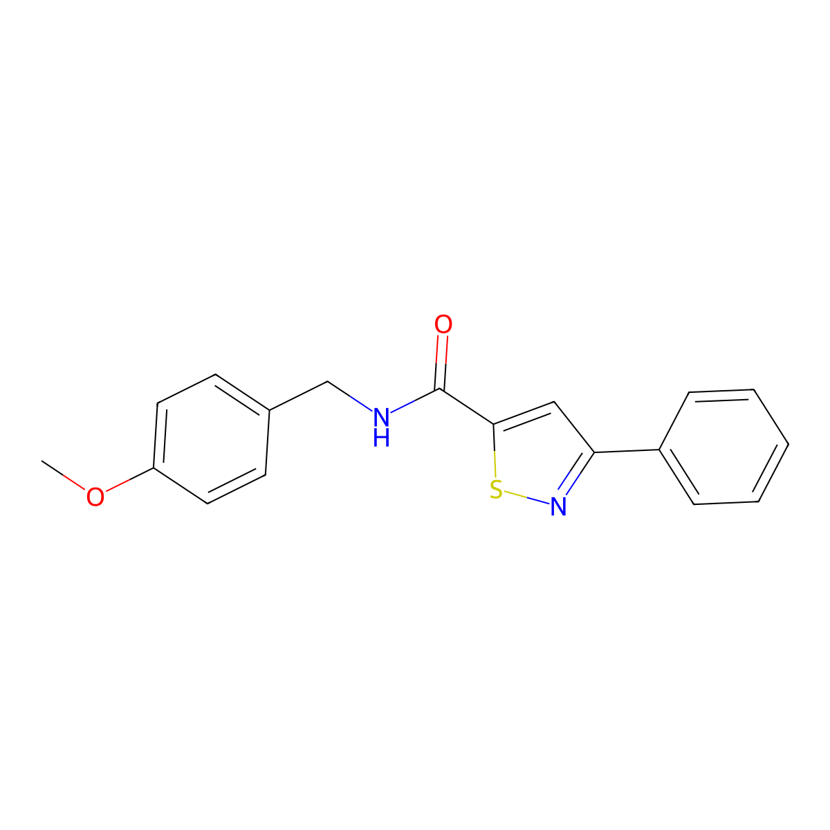 N-(4-methoxybenzyl)-3-phenylisothiazole-5-carboxamide molecular structure, CAS 1251672-61-3