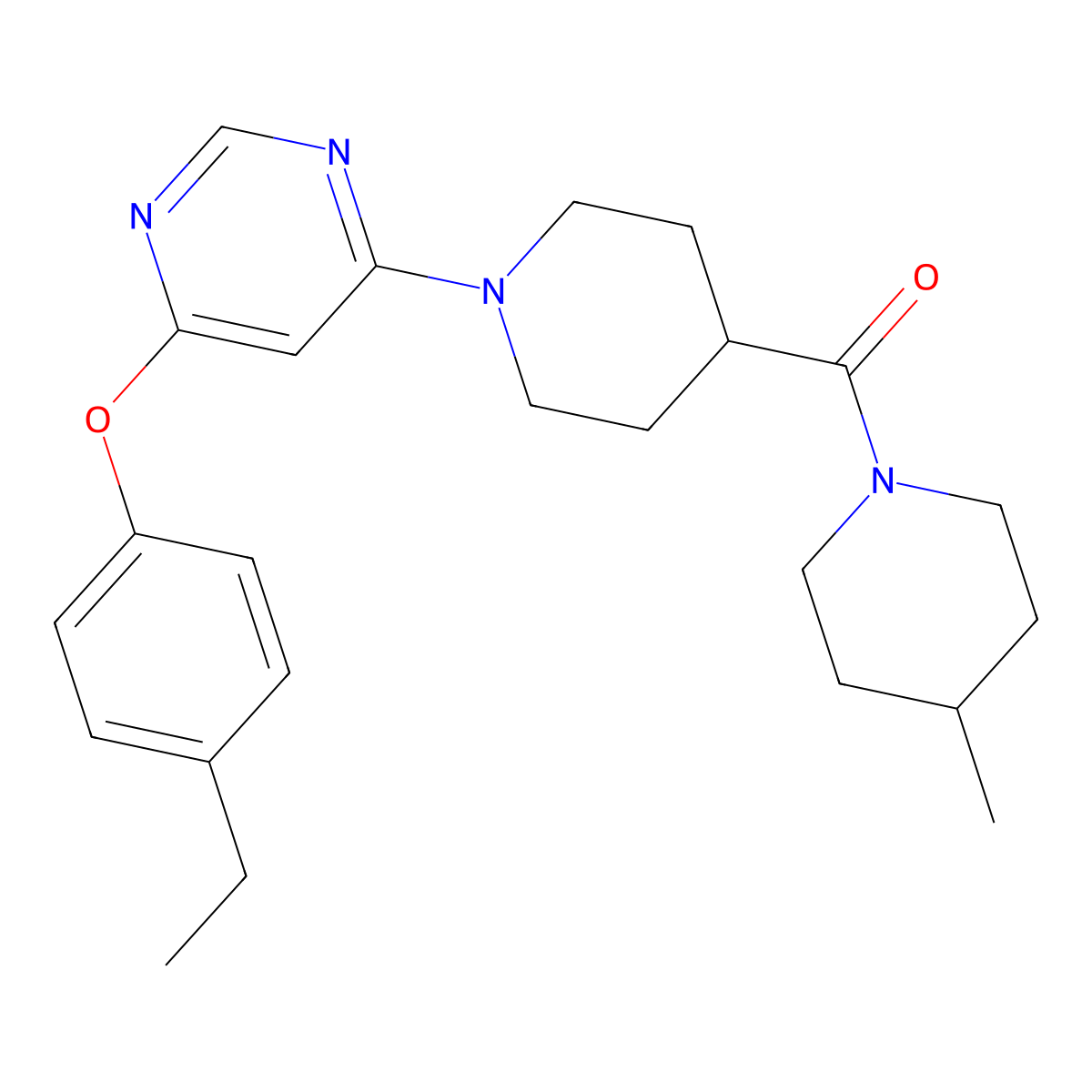 (1-(6-(4-Ethylphenoxy)pyrimidin-4-yl)piperidin-4-yl)(4-methylpiperidin-1-yl)methanone molecular structure, CAS 1251672-64-6