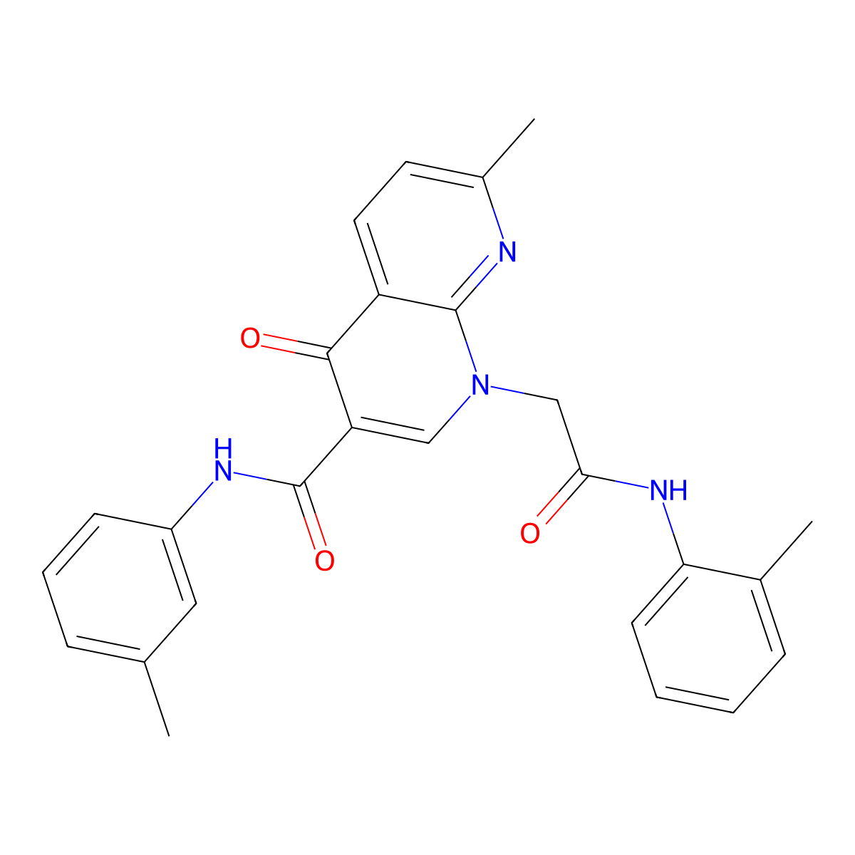 7-methyl-4-oxo-1-(2-oxo-2-(o-tolylamino)ethyl)-N-(m-tolyl)-1,4-dihydro-1,8-naphthyridine-3-carboxamide molecular structure, CAS 1251672-69-1