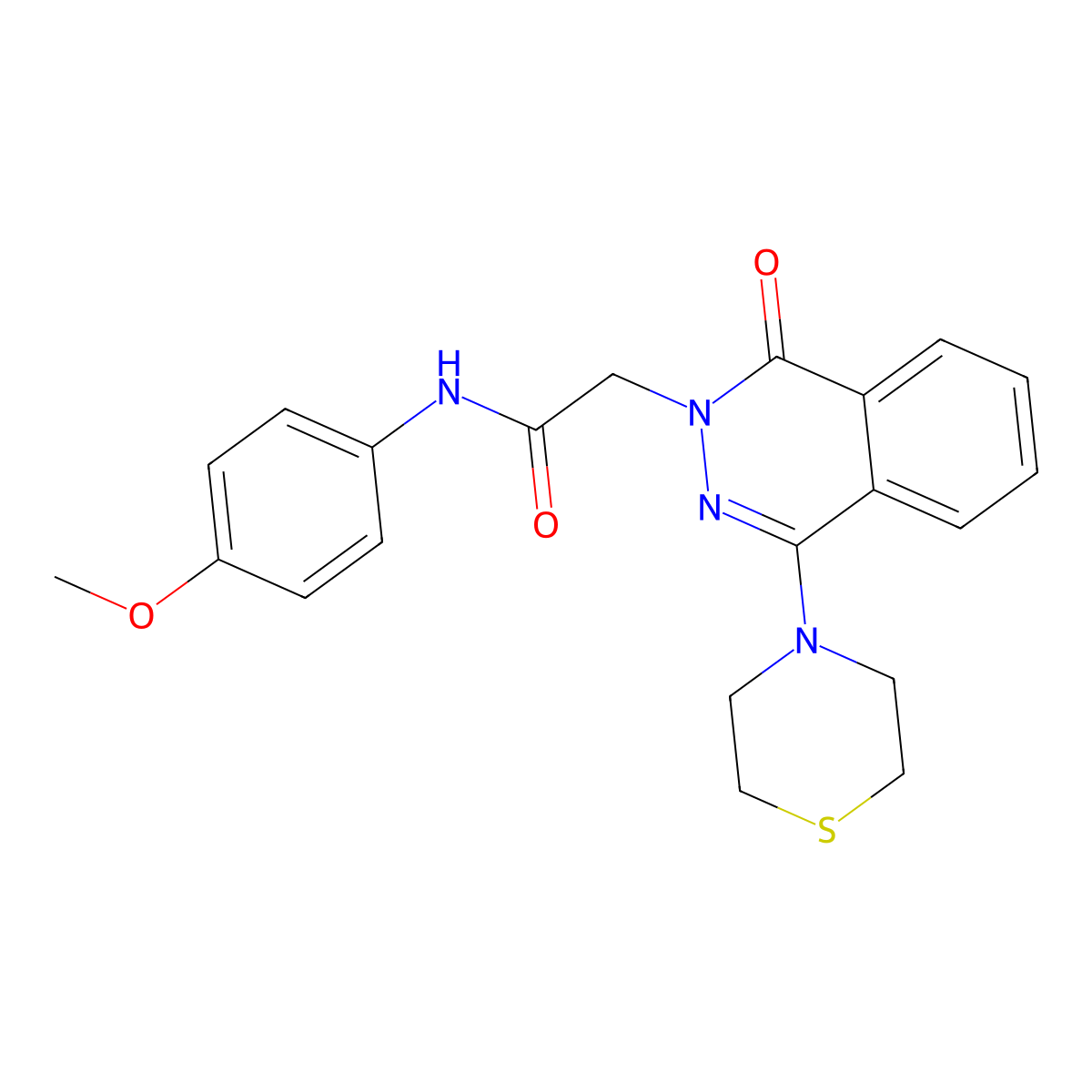 N-(4-methoxyphenyl)-2-(1-oxo-4-thiomorpholinophthalazin-2(1H)-yl)acetamide molecular structure, CAS 1251672-90-8