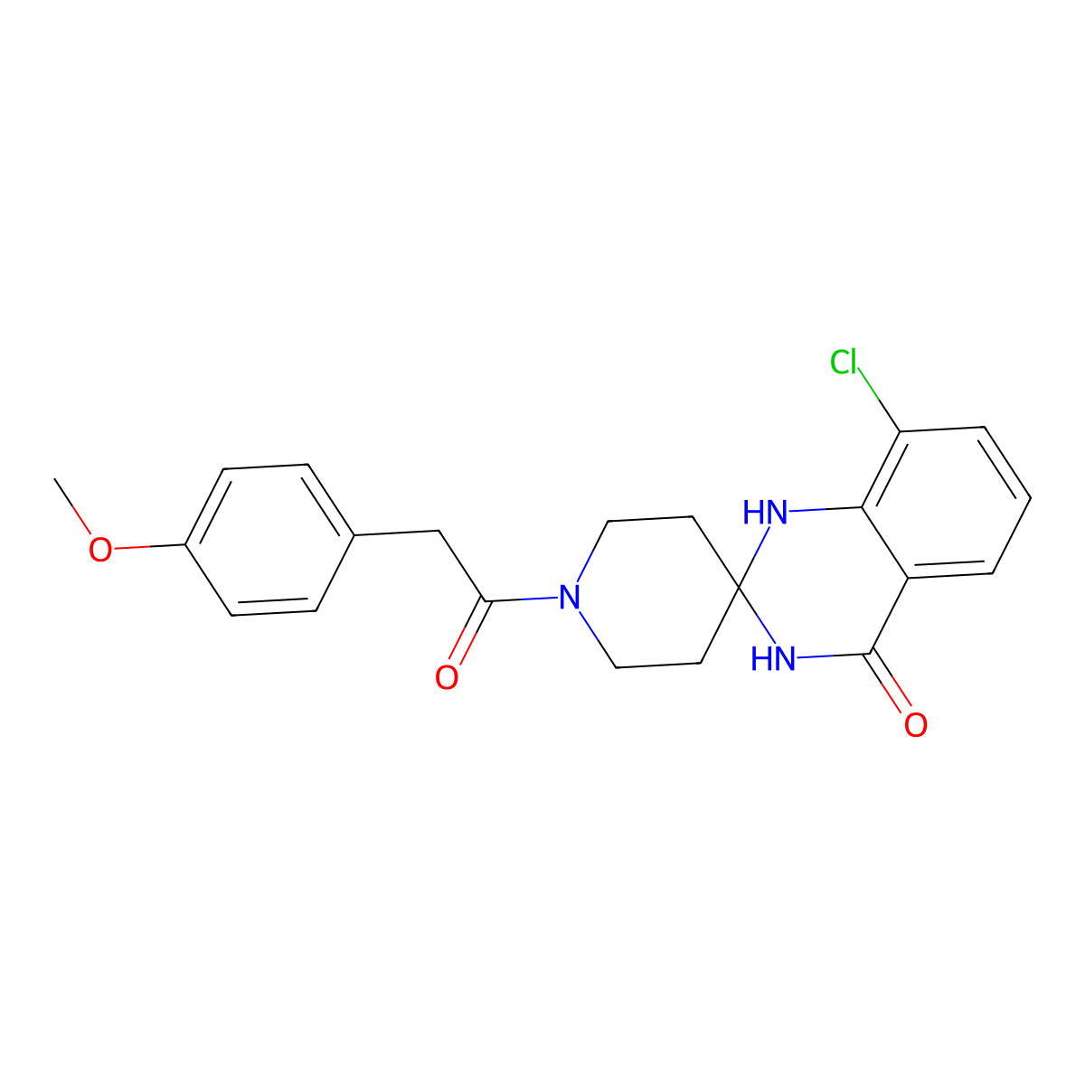 8'-chloro-1-(2-(4-methoxyphenyl)acetyl)-1'H-spiro[piperidine-4,2'-quinazolin]-4'(3'H)-one molecular structure, CAS 1251672-93-1