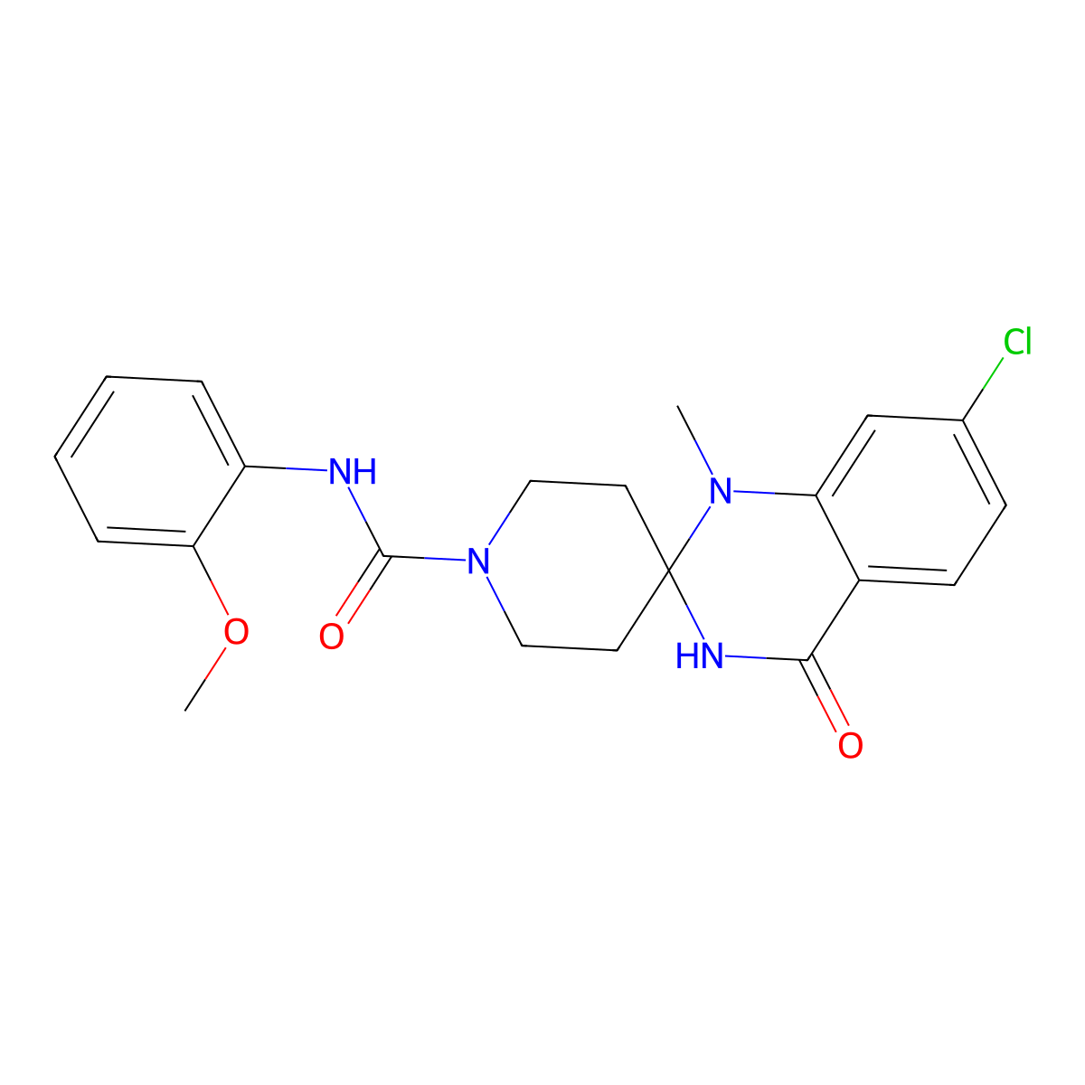 7'-chloro-N-(2-methoxyphenyl)-1'-methyl-4'-oxo-3',4'-dihydro-1'H-spiro[piperidine-4,2'-quinazoline]-1-carboxamide molecular structure, CAS 1251673-00-3