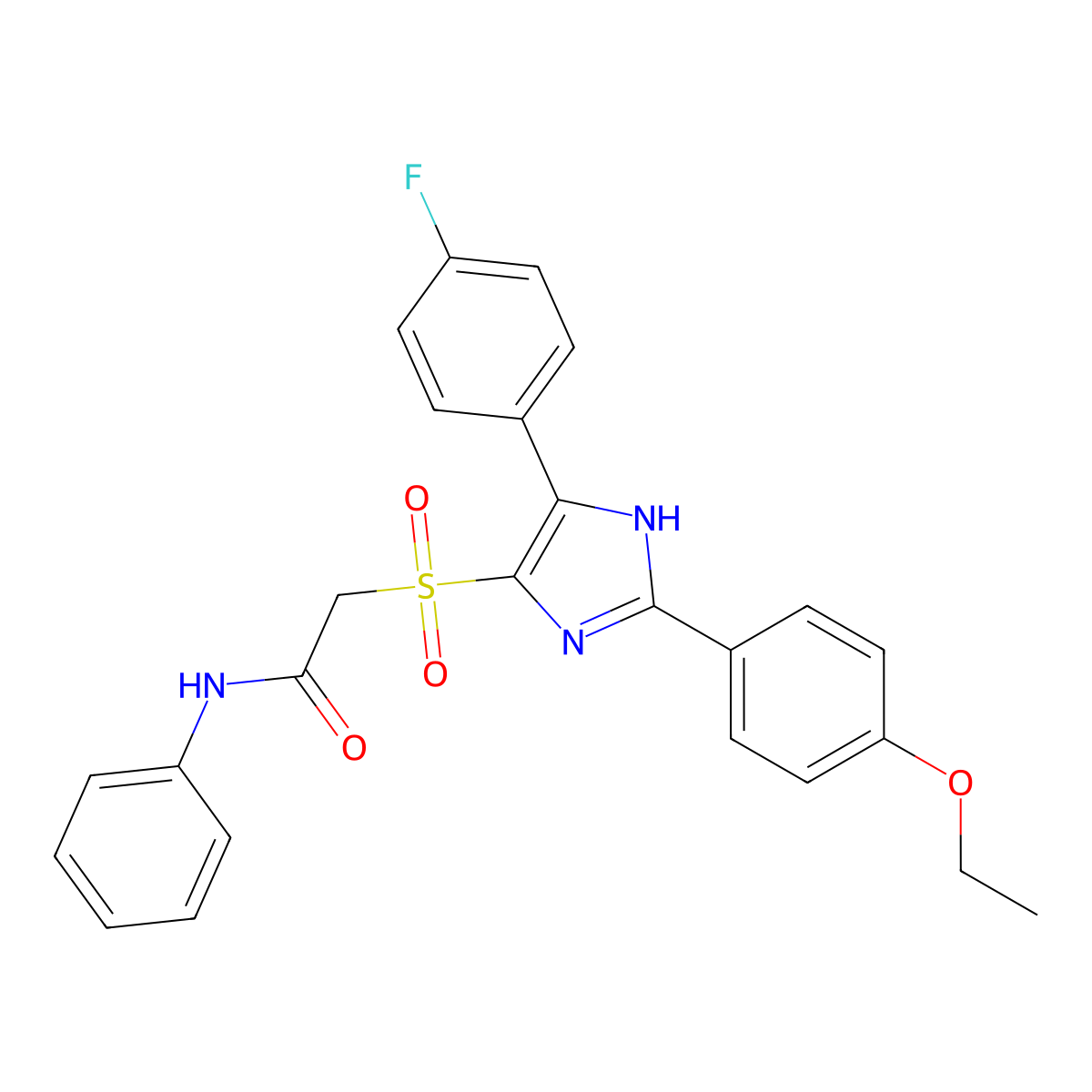 2-{[2-(4-ethoxyphenyl)-5-(4-fluorophenyl)-1H-imidazol-4-yl]sulfonyl}-N-phenylacetamide molecular structure, CAS 1251673-01-4