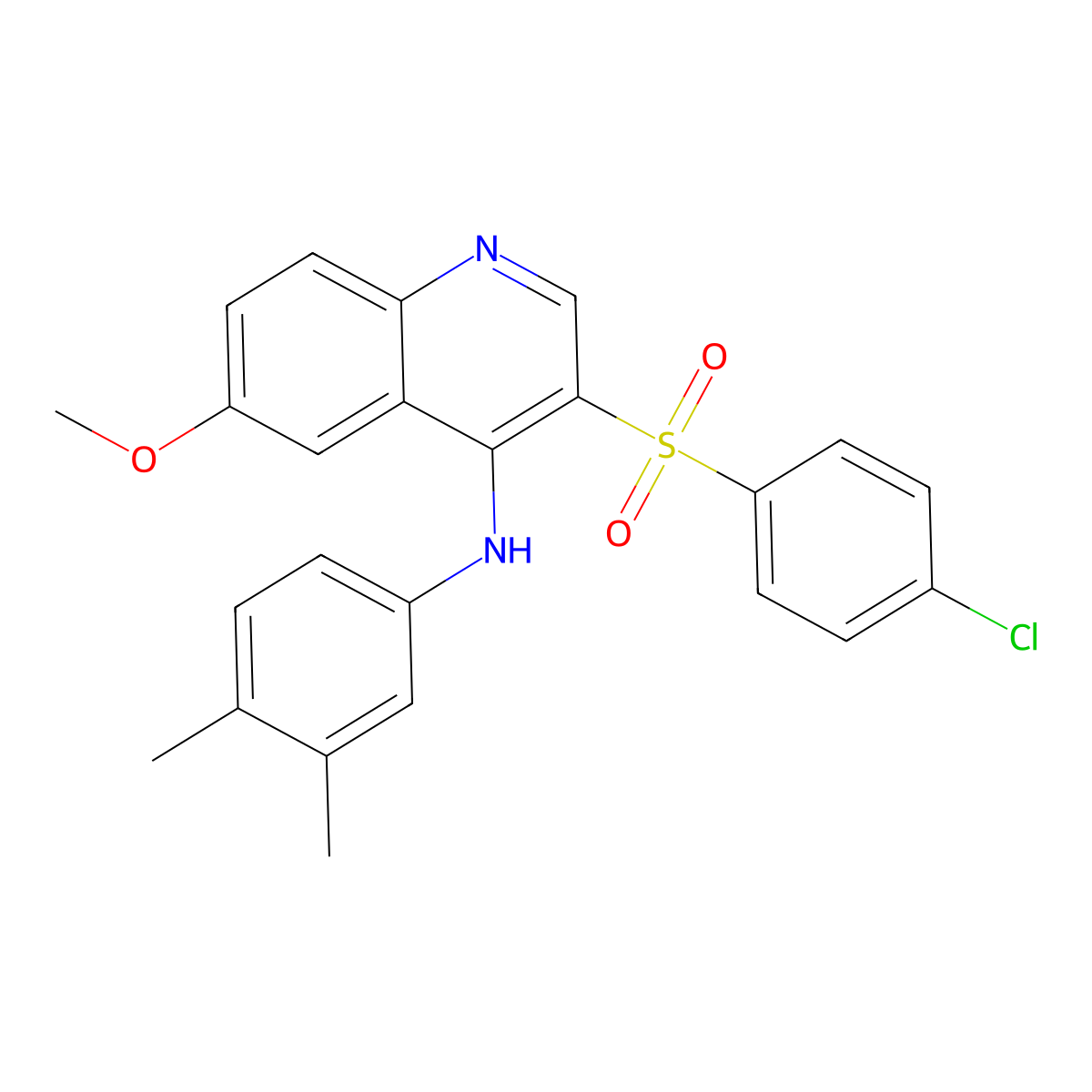 3-(4-chlorobenzenesulfonyl)-N-(3,4-dimethylphenyl)-6-methoxyquinolin-4-amine molecular structure, CAS 1251673-35-4
