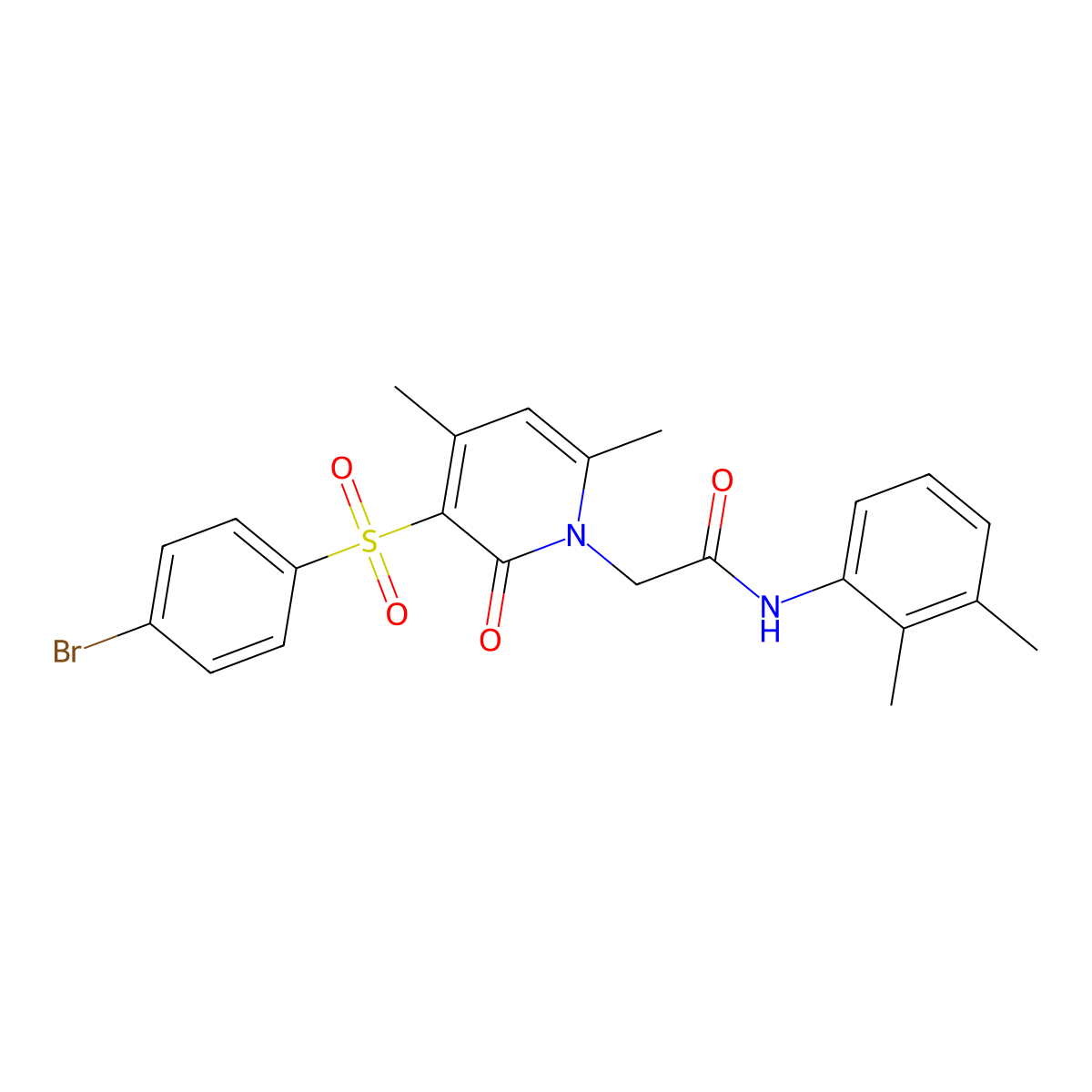 2-(3-((4-bromophenyl)sulfonyl)-4,6-dimethyl-2-oxopyridin-1(2H)-yl)-N-(2,3-dimethylphenyl)acetamide molecular structure, CAS 1251673-46-7