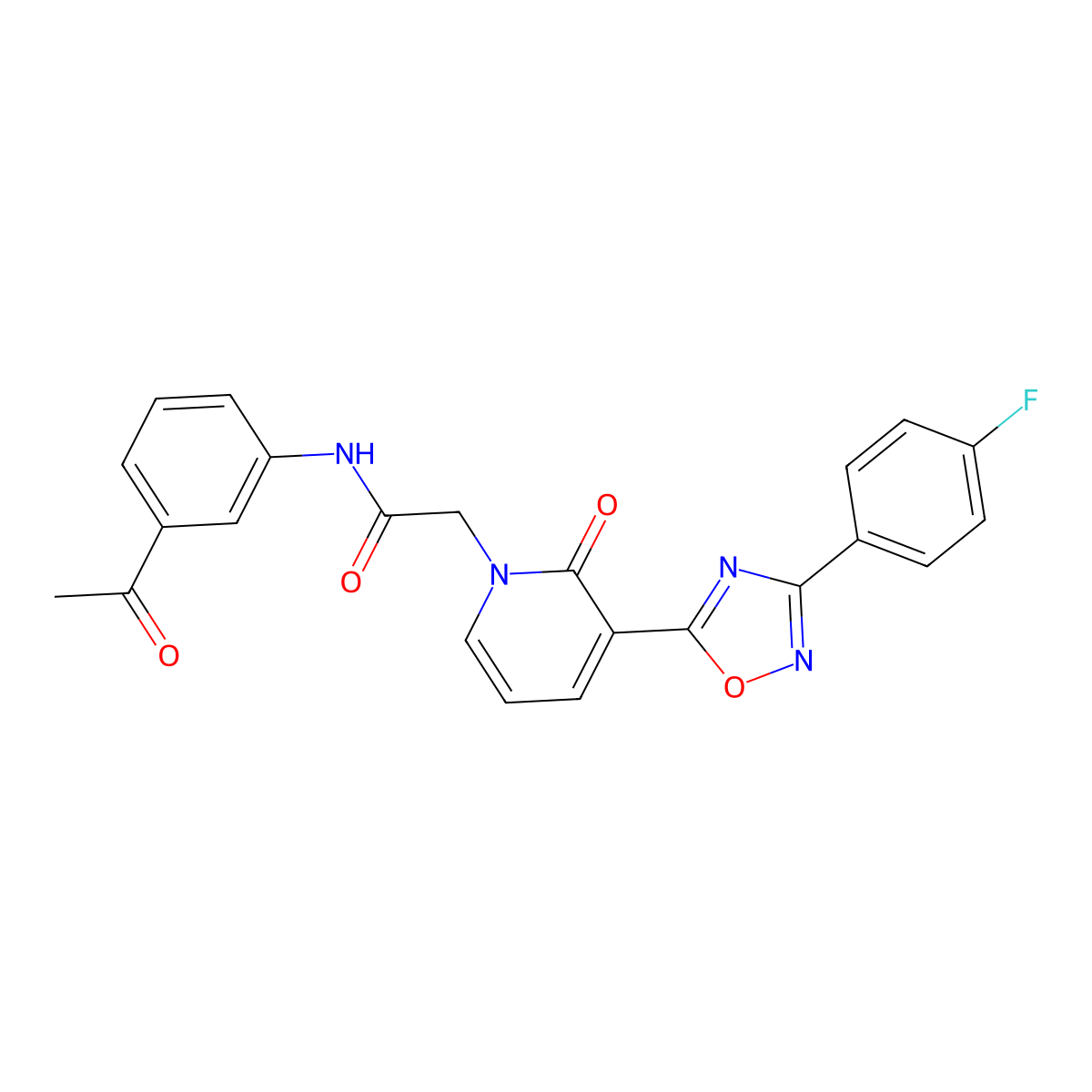N-(3-acetylphenyl)-2-(3-(3-(4-fluorophenyl)-1,2,4-oxadiazol-5-yl)-2-oxopyridin-1(2H)-yl)acetamide molecular structure, CAS 1251673-50-3