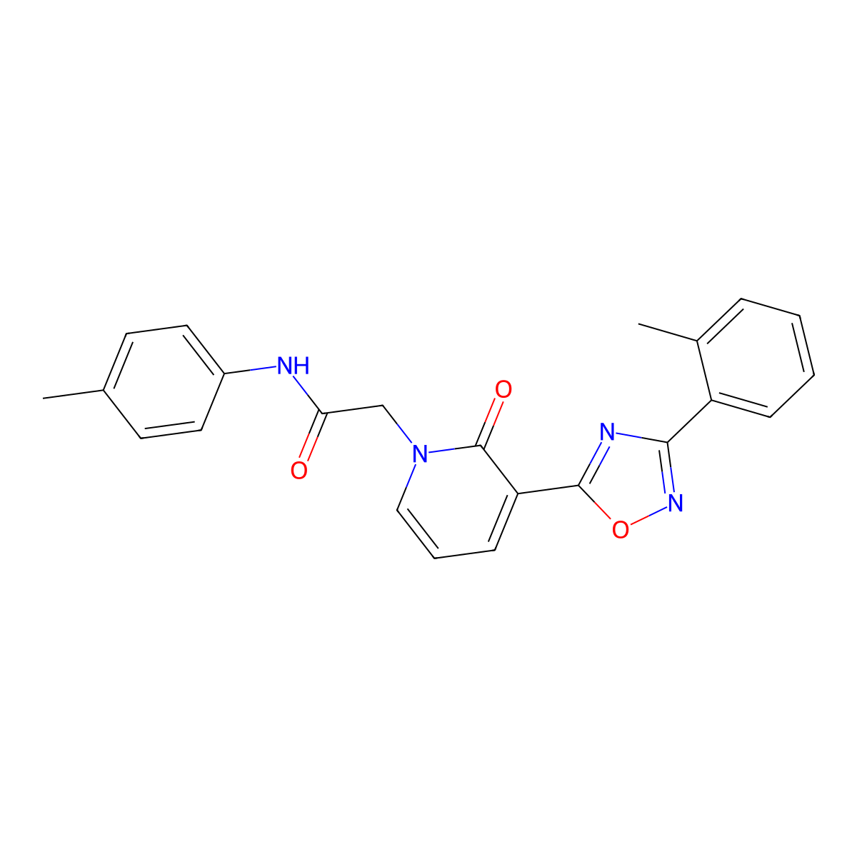 2-(2-oxo-3-(3-(o-tolyl)-1,2,4-oxadiazol-5-yl)pyridin-1(2H)-yl)-N-(p-tolyl)acetamide molecular structure, CAS 1251673-70-7