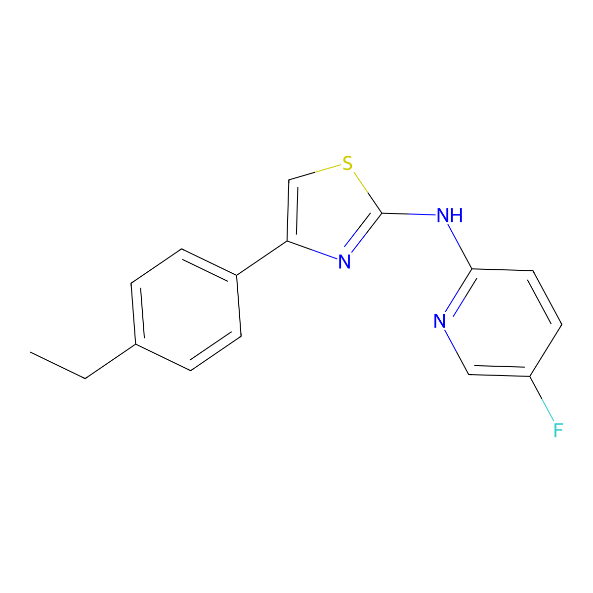 N-[4-(4-ethylphenyl)-1,3-thiazol-2-yl]-5-fluoropyridin-2-amine molecular structure, CAS 1251674-38-0