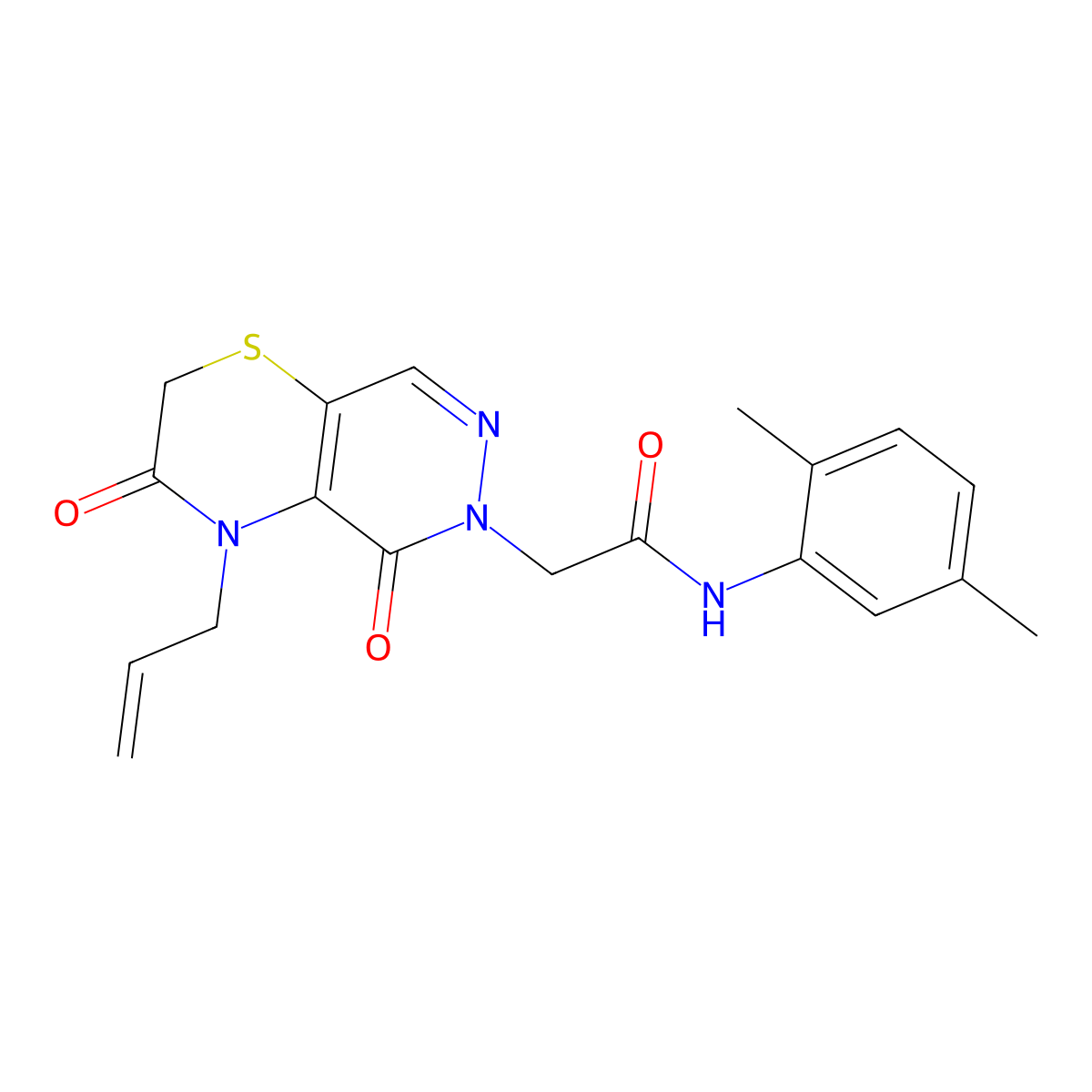 N-(2,5-dimethylphenyl)-2-[3,5-dioxo-4-(prop-2-en-1-yl)-2H,3H,4H,5H,6H-pyridazino[4,5-b][1,4]thiazin-6-yl]acetamide molecular structure, CAS 1251674-45-9