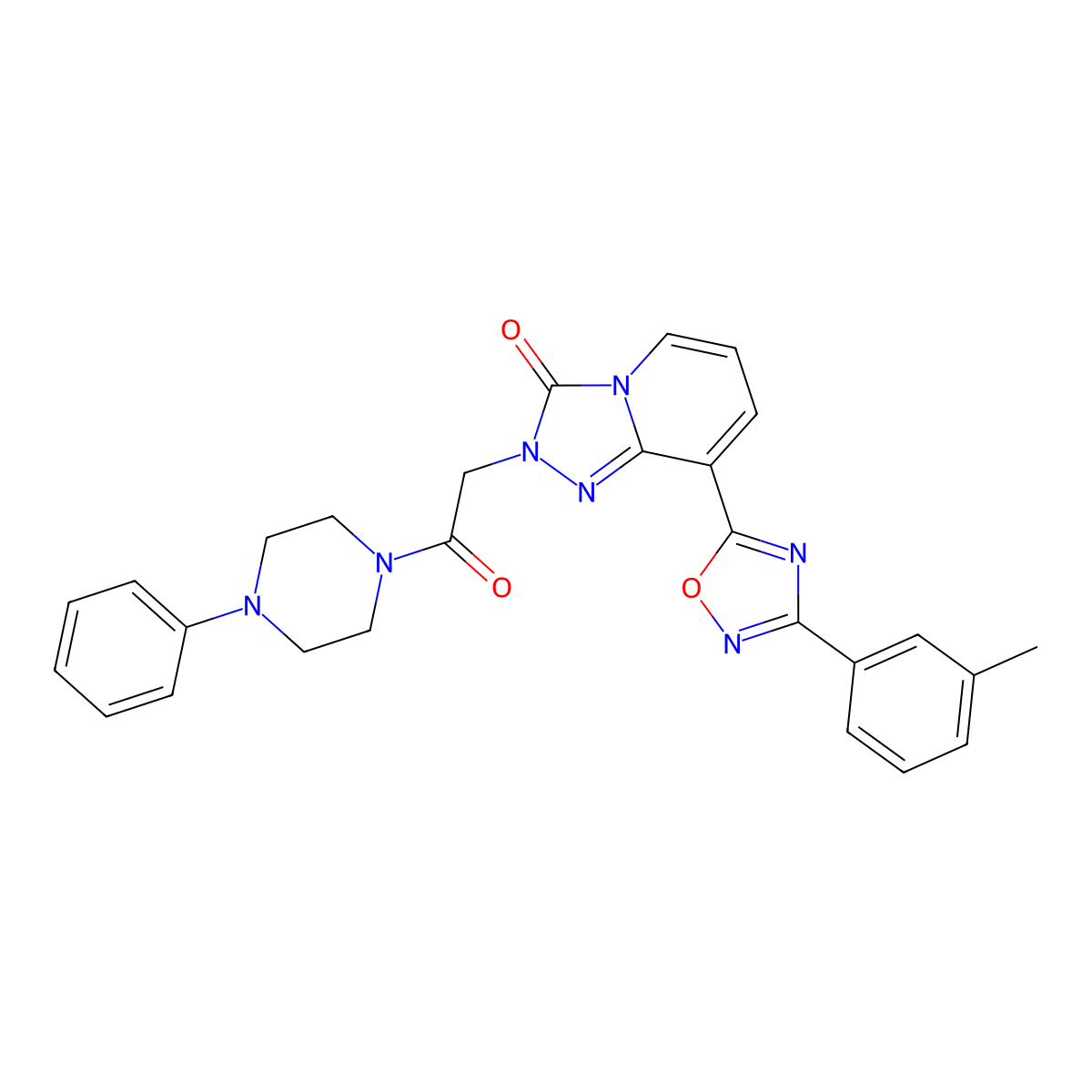 2-(2-oxo-2-(4-phenylpiperazin-1-yl)ethyl)-8-(3-(m-tolyl)-1,2,4-oxadiazol-5-yl)-[1,2,4]triazolo[4,3-a]pyridin-3(2H)-one molecular structure, CAS 1251674-47-1