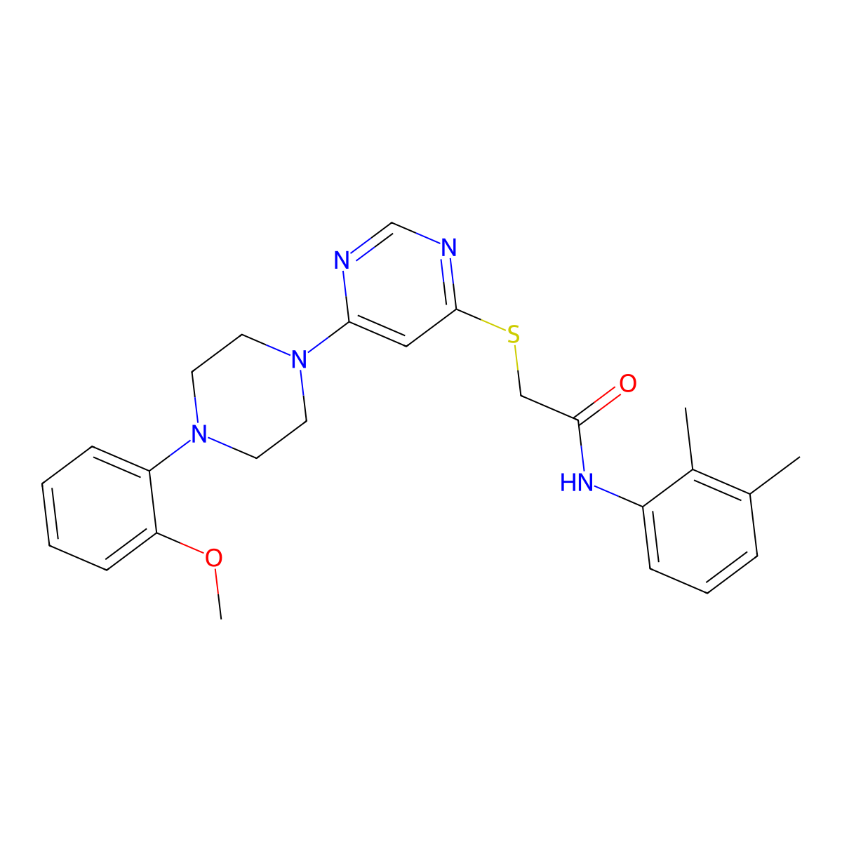 N-(2,3-dimethylphenyl)-2-({6-[4-(2-methoxyphenyl)piperazin-1-yl]pyrimidin-4-yl}sulfanyl)acetamide molecular structure, CAS 1251674-64-2