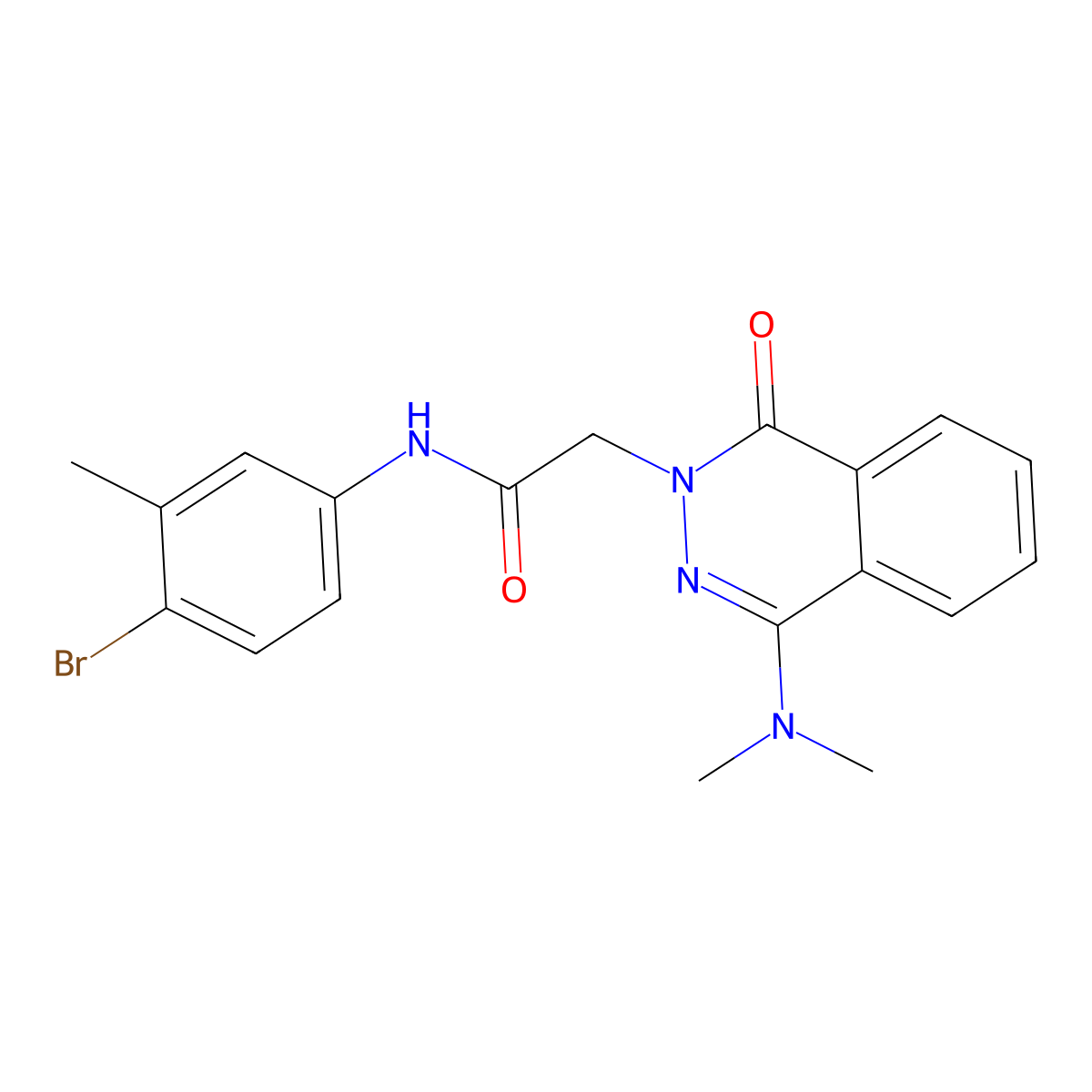 N-(4-bromo-3-methylphenyl)-2-[4-(dimethylamino)-1-oxo-1,2-dihydrophthalazin-2-yl]acetamide molecular structure, CAS 1251674-73-3
