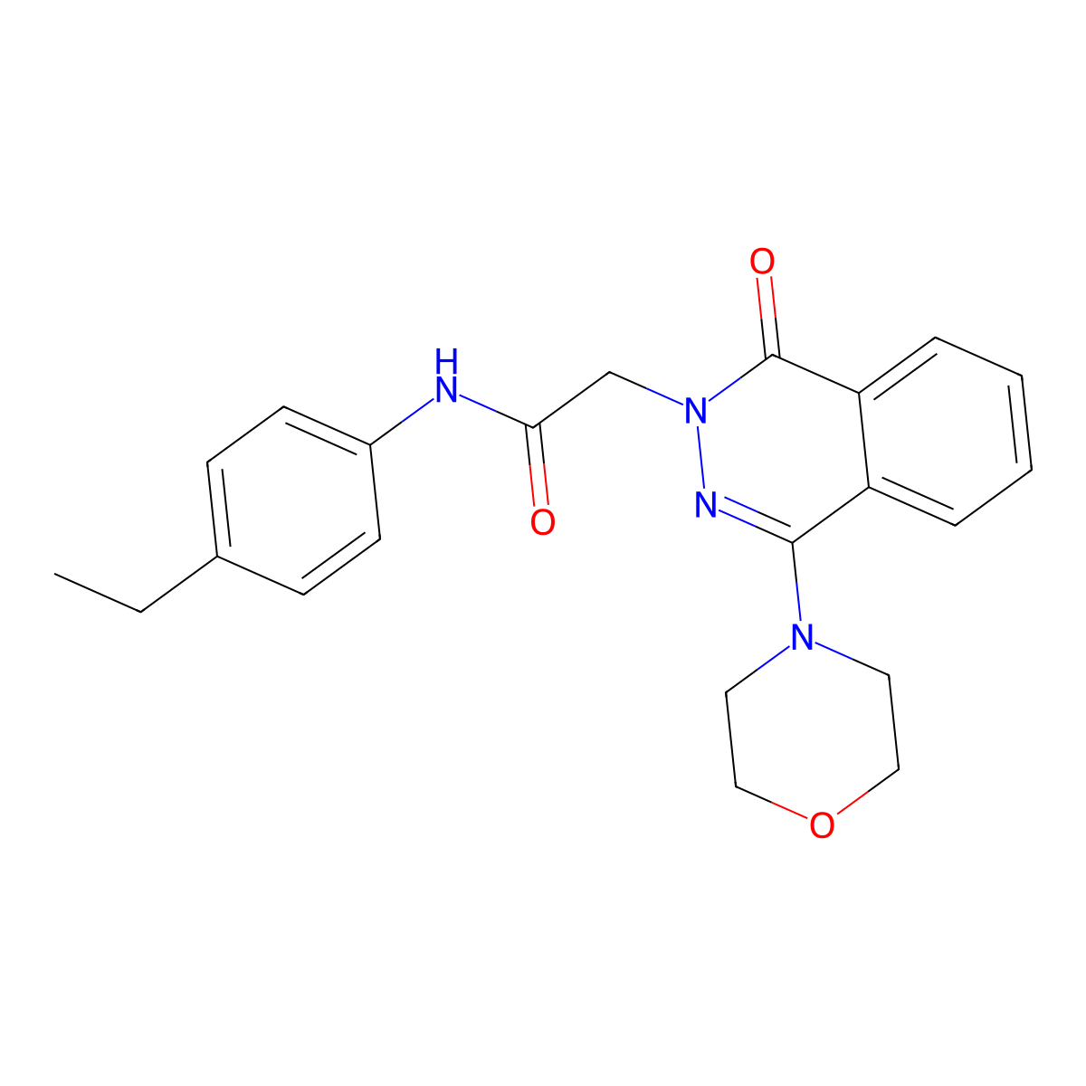 N-(4-ethylphenyl)-2-[4-(morpholin-4-yl)-1-oxo-1,2-dihydrophthalazin-2-yl]acetamide molecular structure, CAS 1251674-75-5