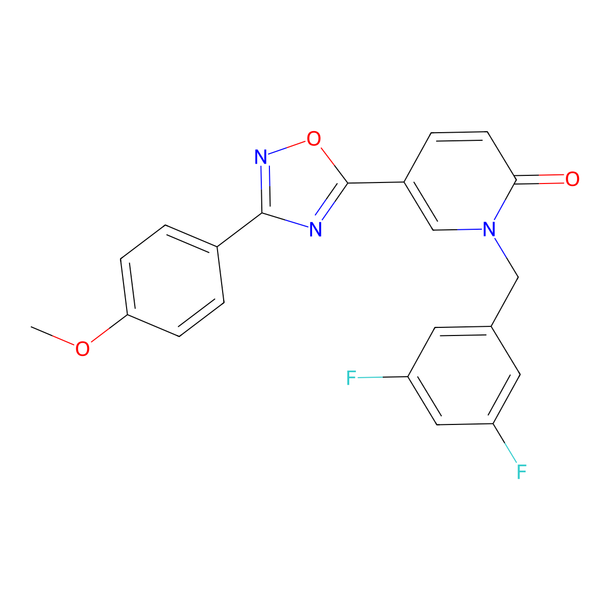 1-(3,5-difluorobenzyl)-5-(3-(4-methoxyphenyl)-1,2,4-oxadiazol-5-yl)pyridin-2(1H)-one molecular structure, CAS 1251674-77-7