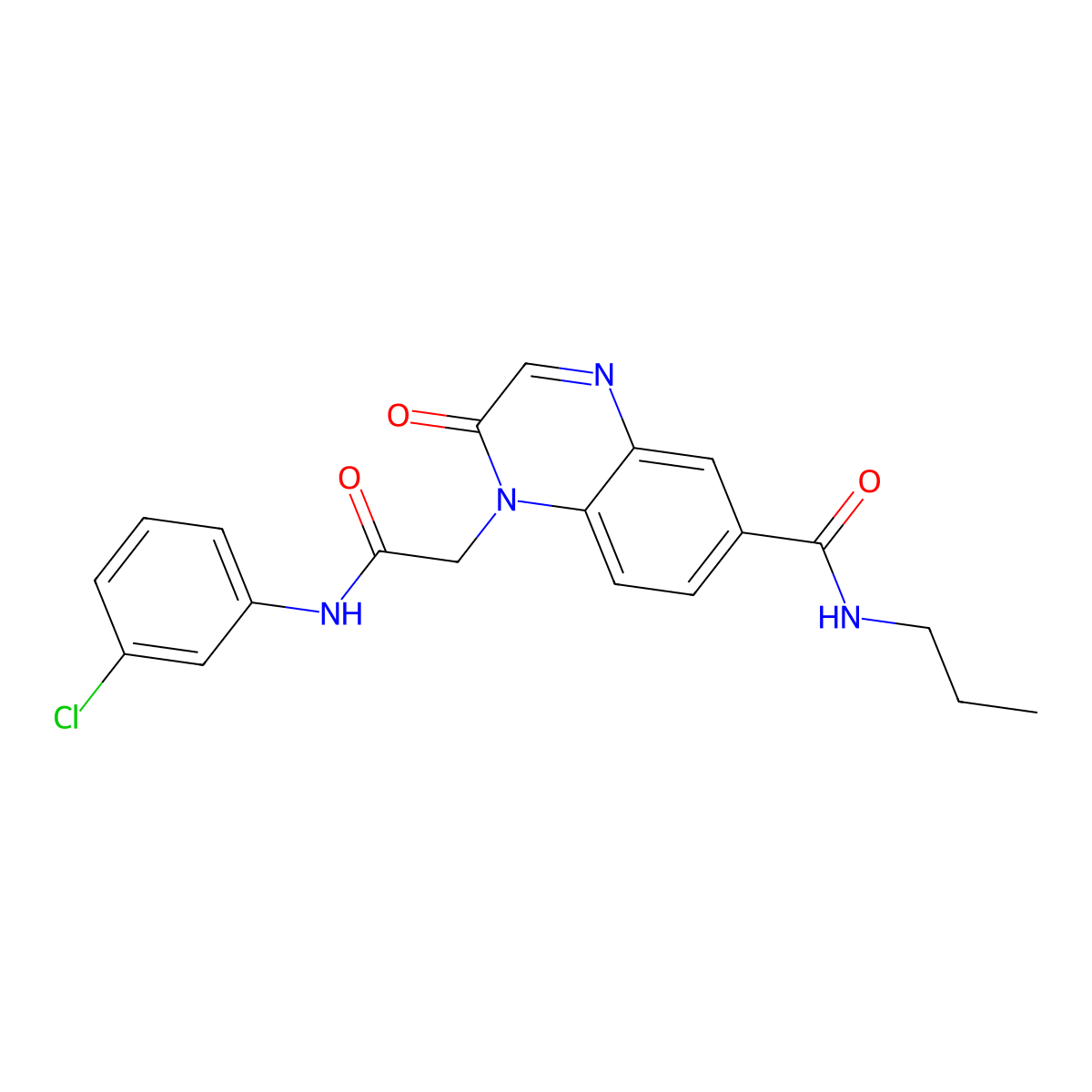 1-(2-((3-chlorophenyl)amino)-2-oxoethyl)-2-oxo-N-propyl-1,2-dihydroquinoxaline-6-carboxamide molecular structure, CAS 1251675-00-9