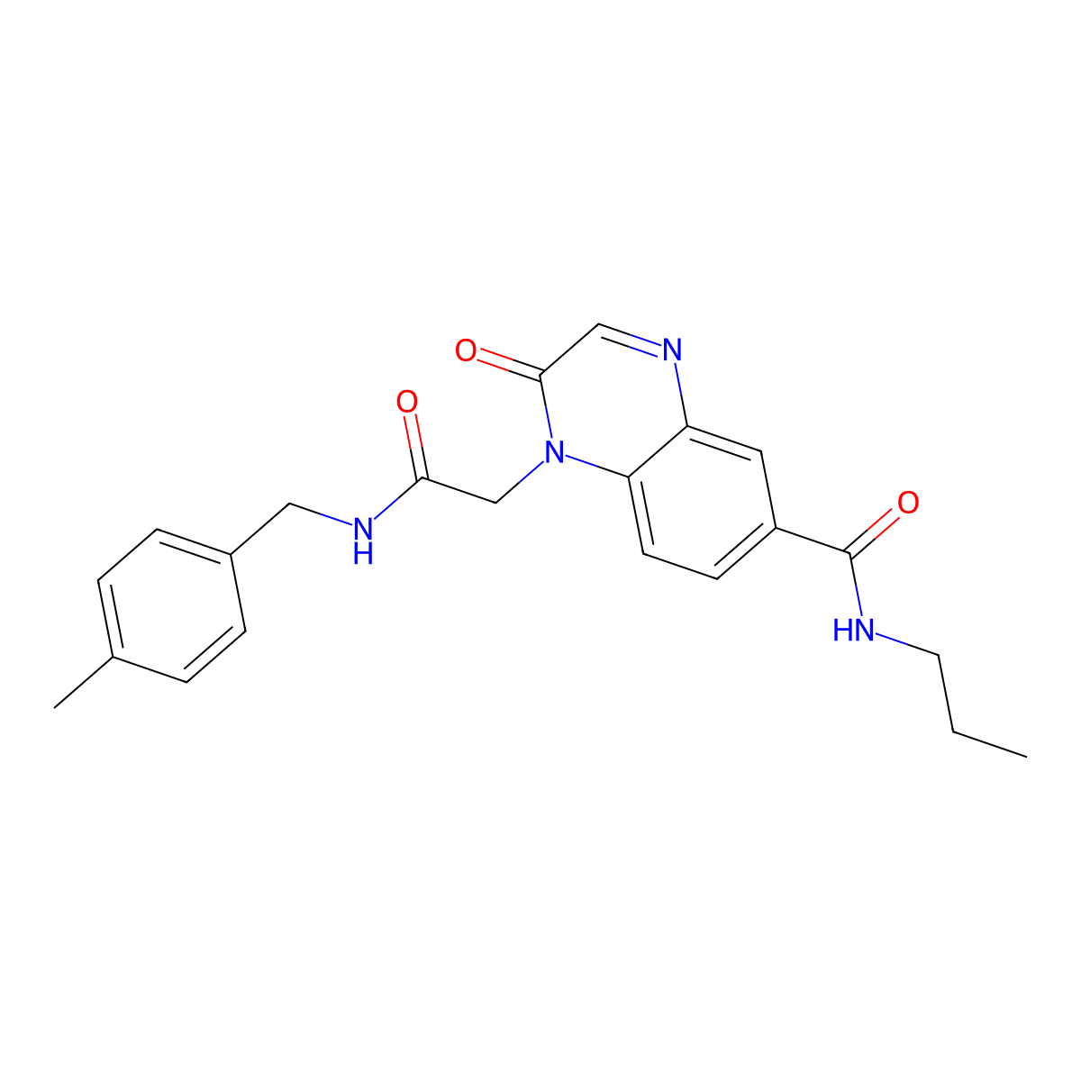 1-(2-((4-methylbenzyl)amino)-2-oxoethyl)-2-oxo-N-propyl-1,2-dihydroquinoxaline-6-carboxamide molecular structure, CAS 1251675-03-2