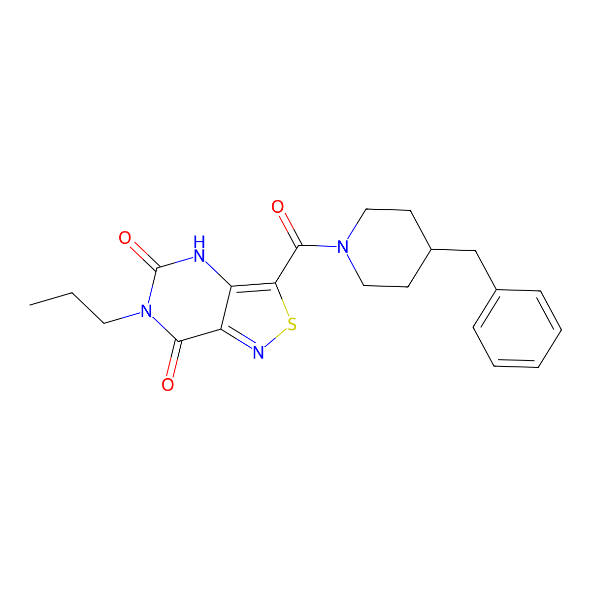 3-(4-benzylpiperidine-1-carbonyl)-6-propyl-4H,5H,6H,7H-[1,2]thiazolo[4,3-d]pyrimidine-5,7-dione molecular structure, CAS 1251675-17-8